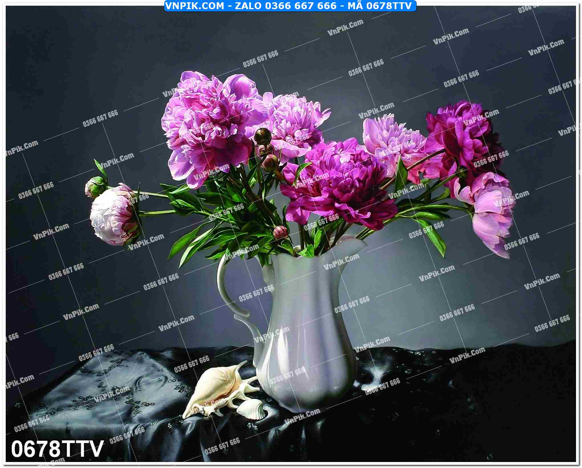 Tranh sơn dầu tĩnh vật hoa quả mã file 0678TTV