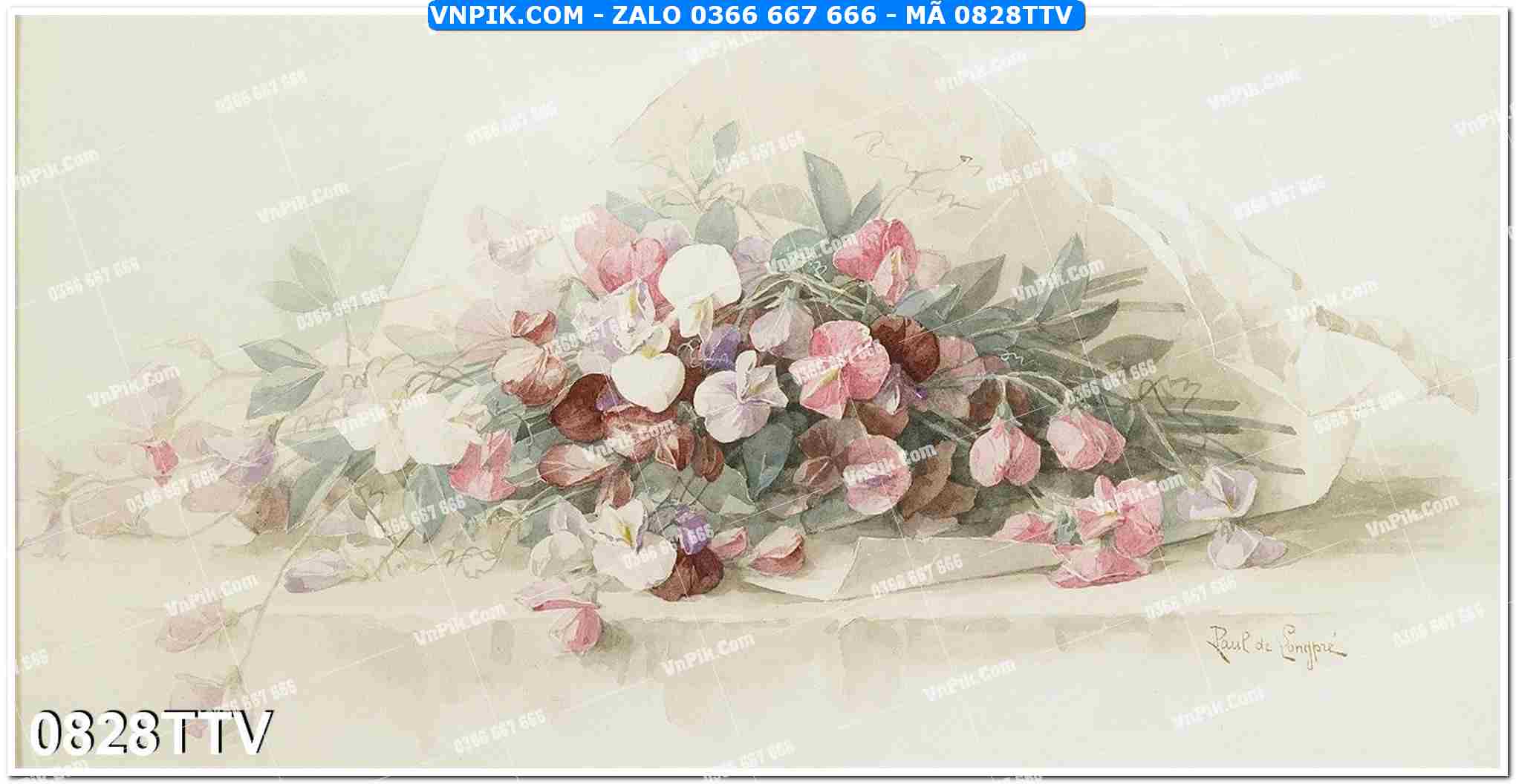 Tranh sơn dầu tĩnh vật hoa quả mã file 0828TTV