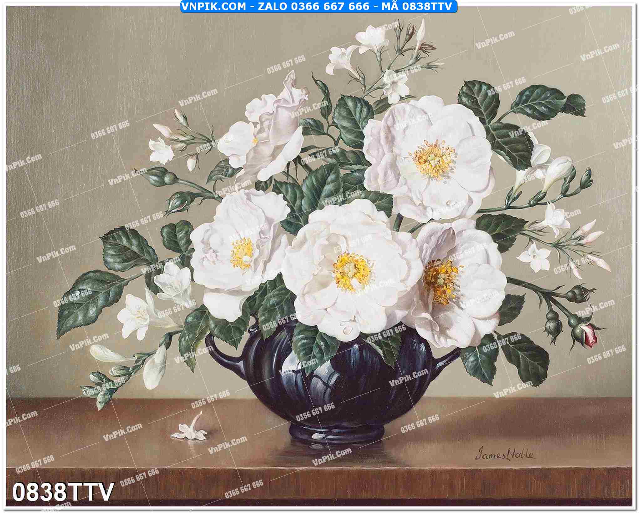 Tranh sơn dầu tĩnh vật hoa quả mã file 0838TTV