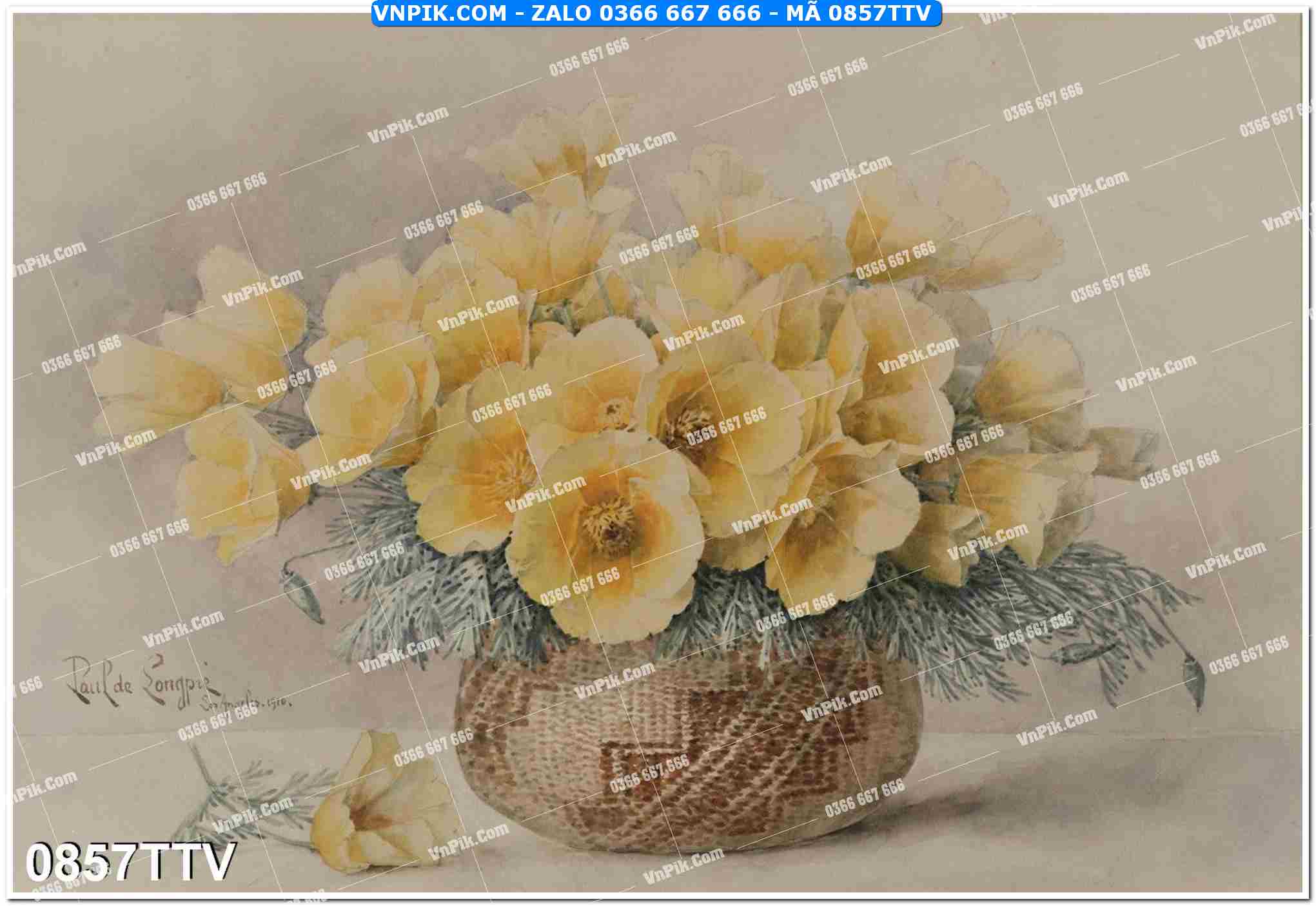 Tranh sơn dầu tĩnh vật hoa quả mã file 0857TTV