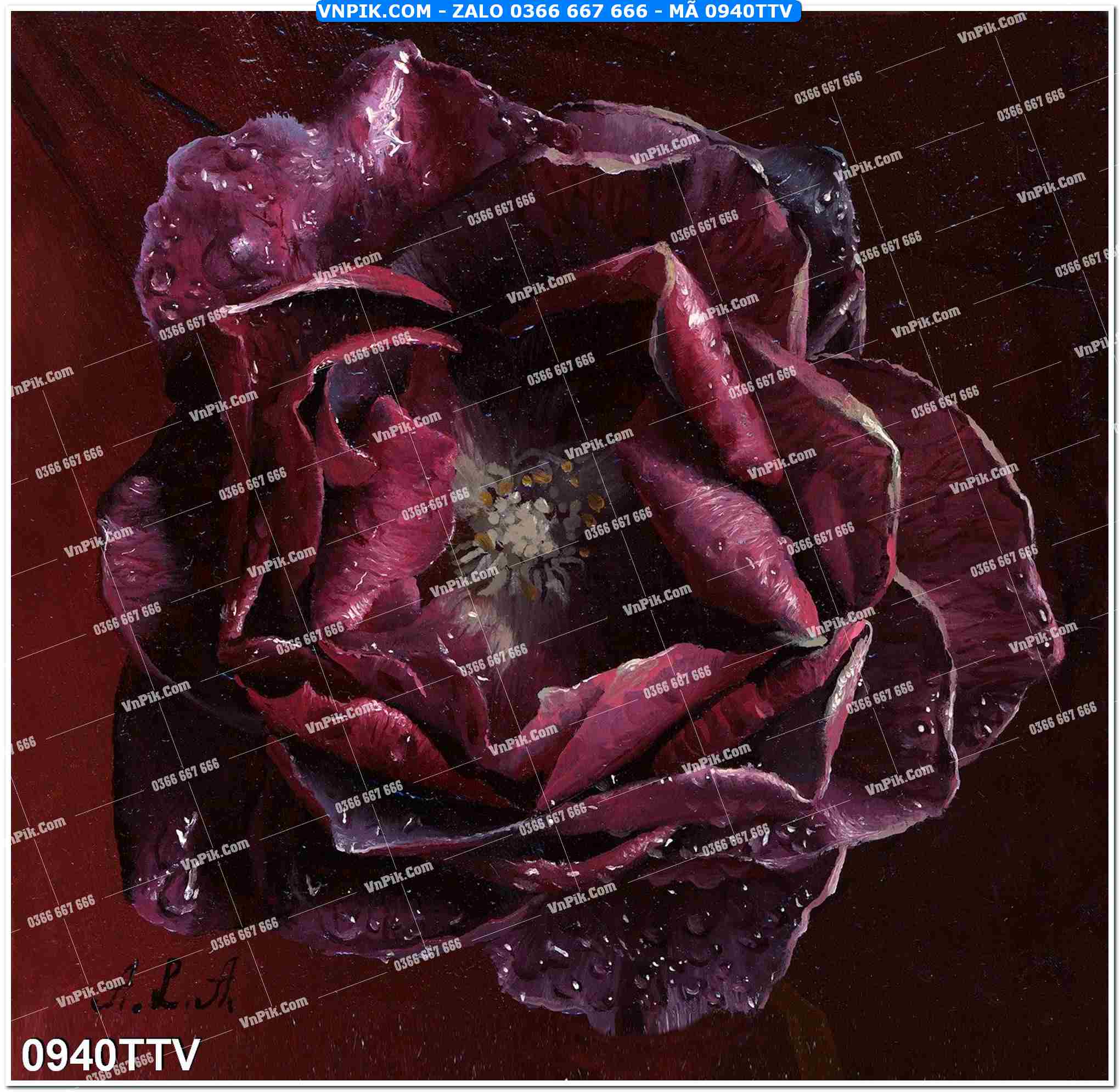 Tranh sơn dầu tĩnh vật hoa quả mã file 0940TTV