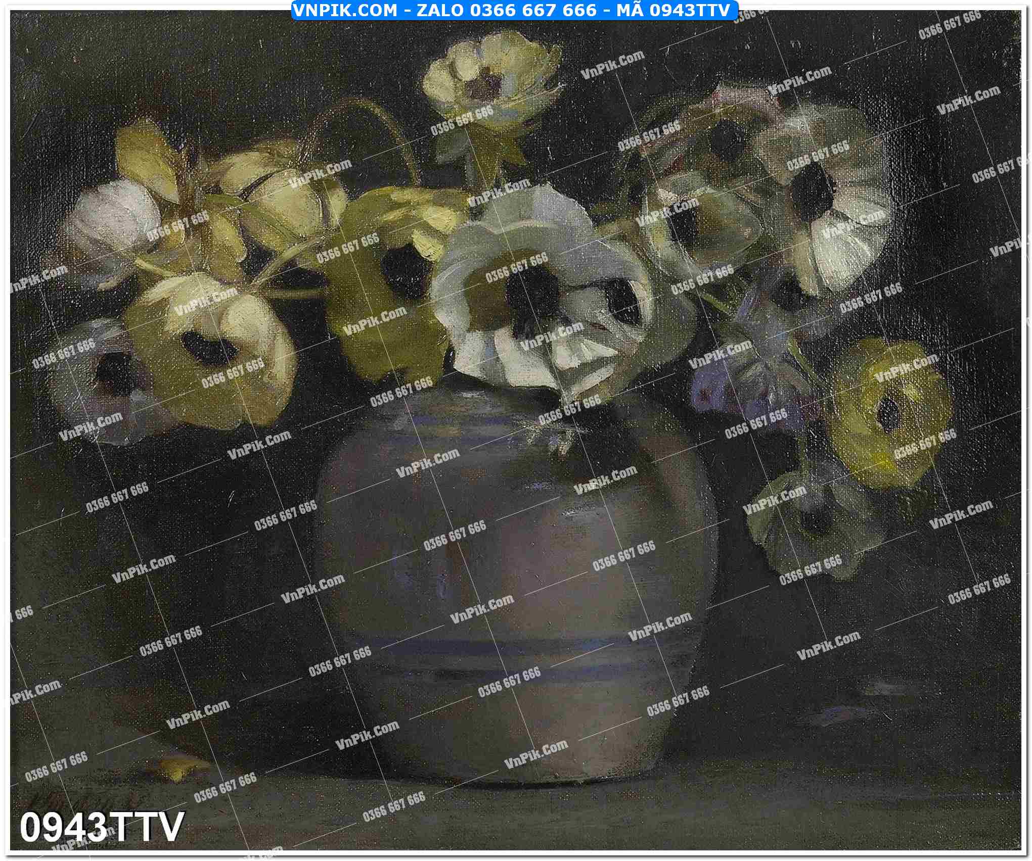 Tranh sơn dầu tĩnh vật hoa quả mã file 0943TTV