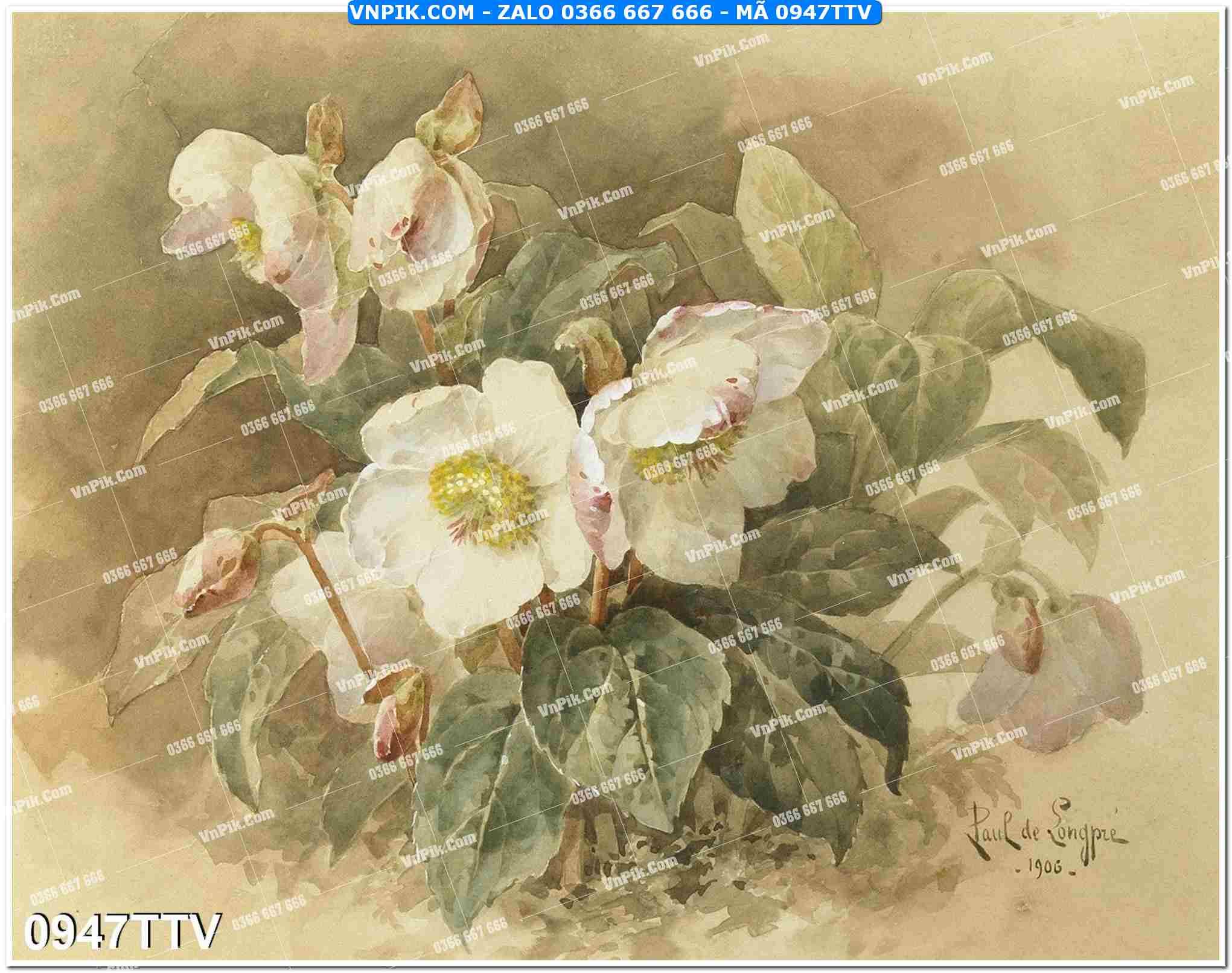 Tranh sơn dầu tĩnh vật hoa quả mã file 0947TTV