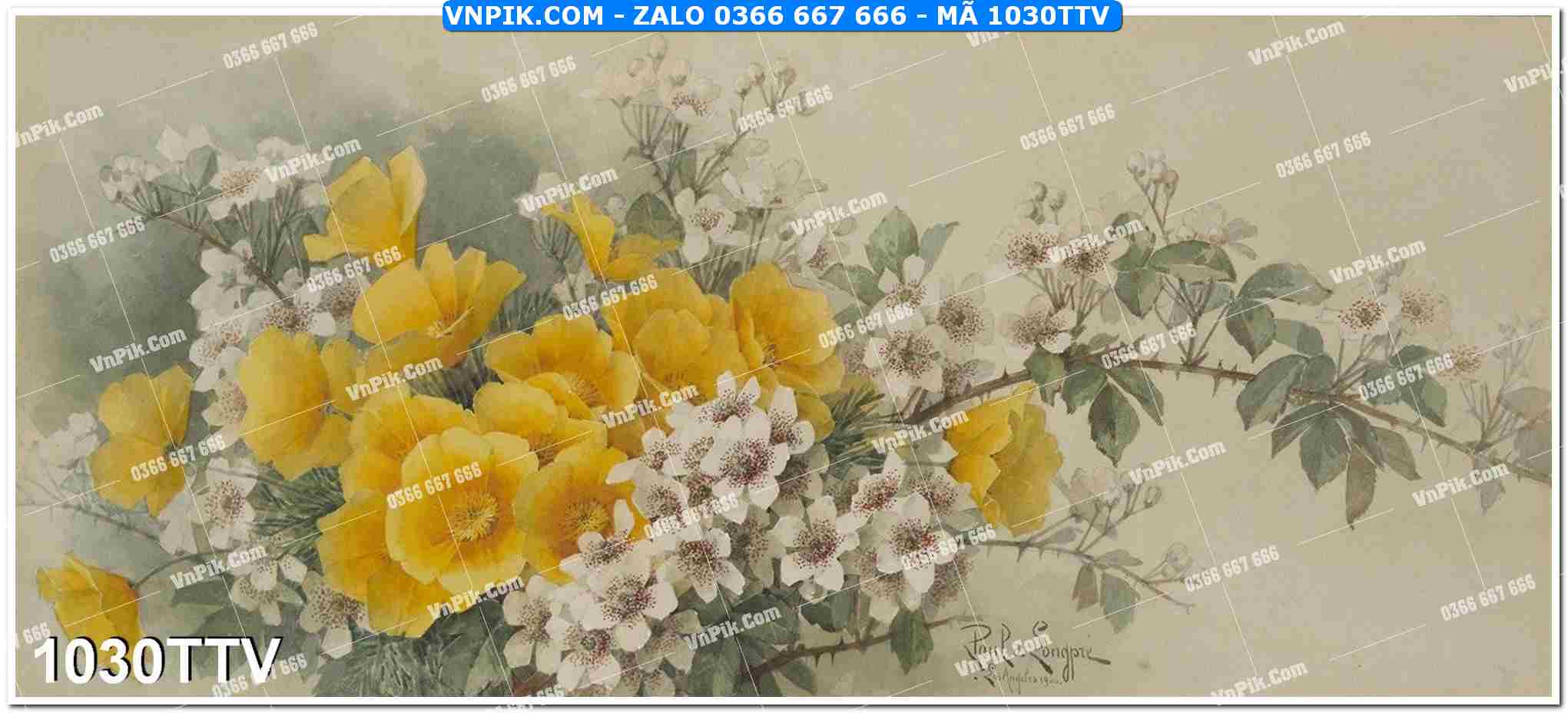 Tranh sơn dầu tĩnh vật hoa quả mã file 1030TTV