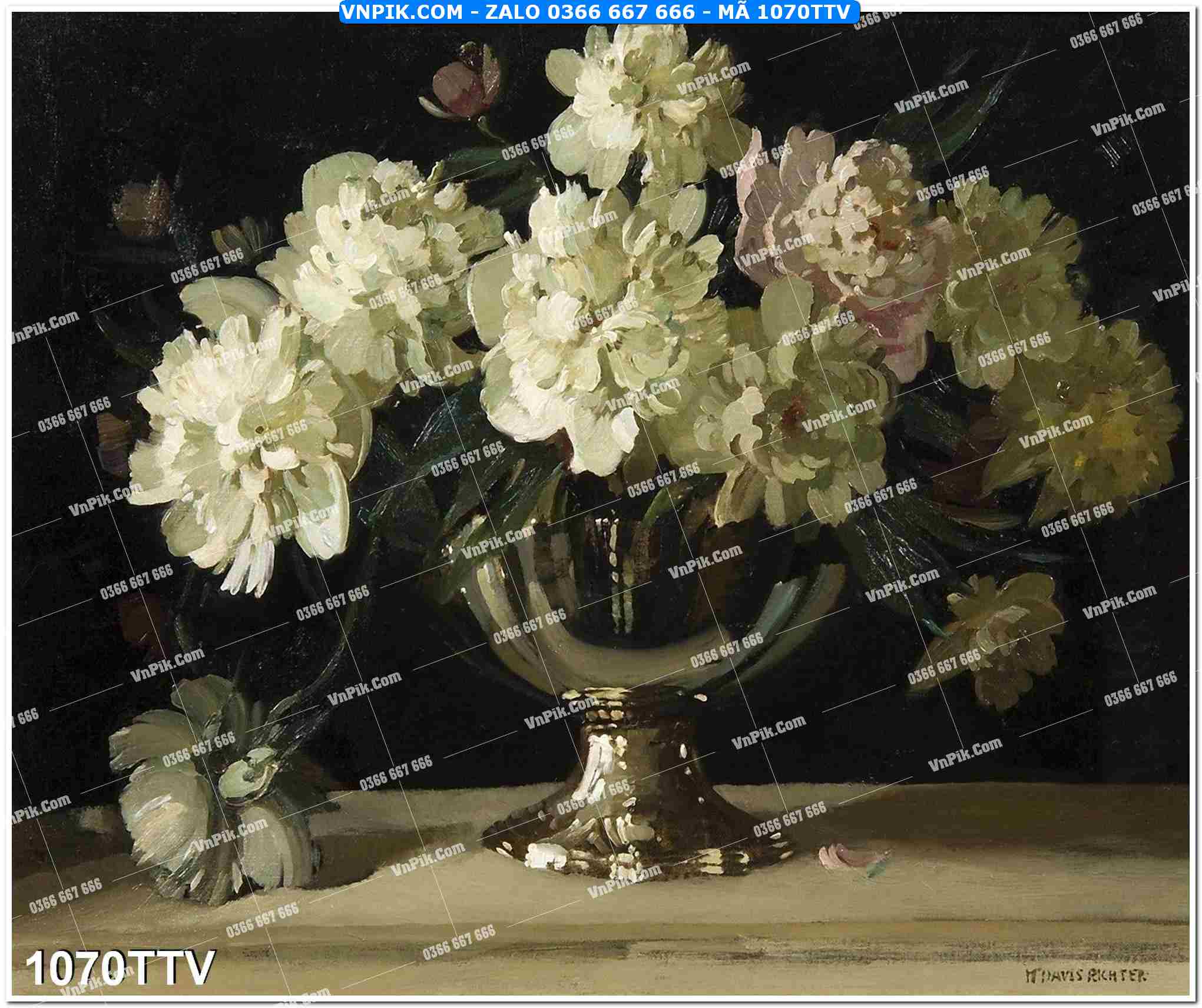 Tranh sơn dầu tĩnh vật hoa quả mã file 1070TTV