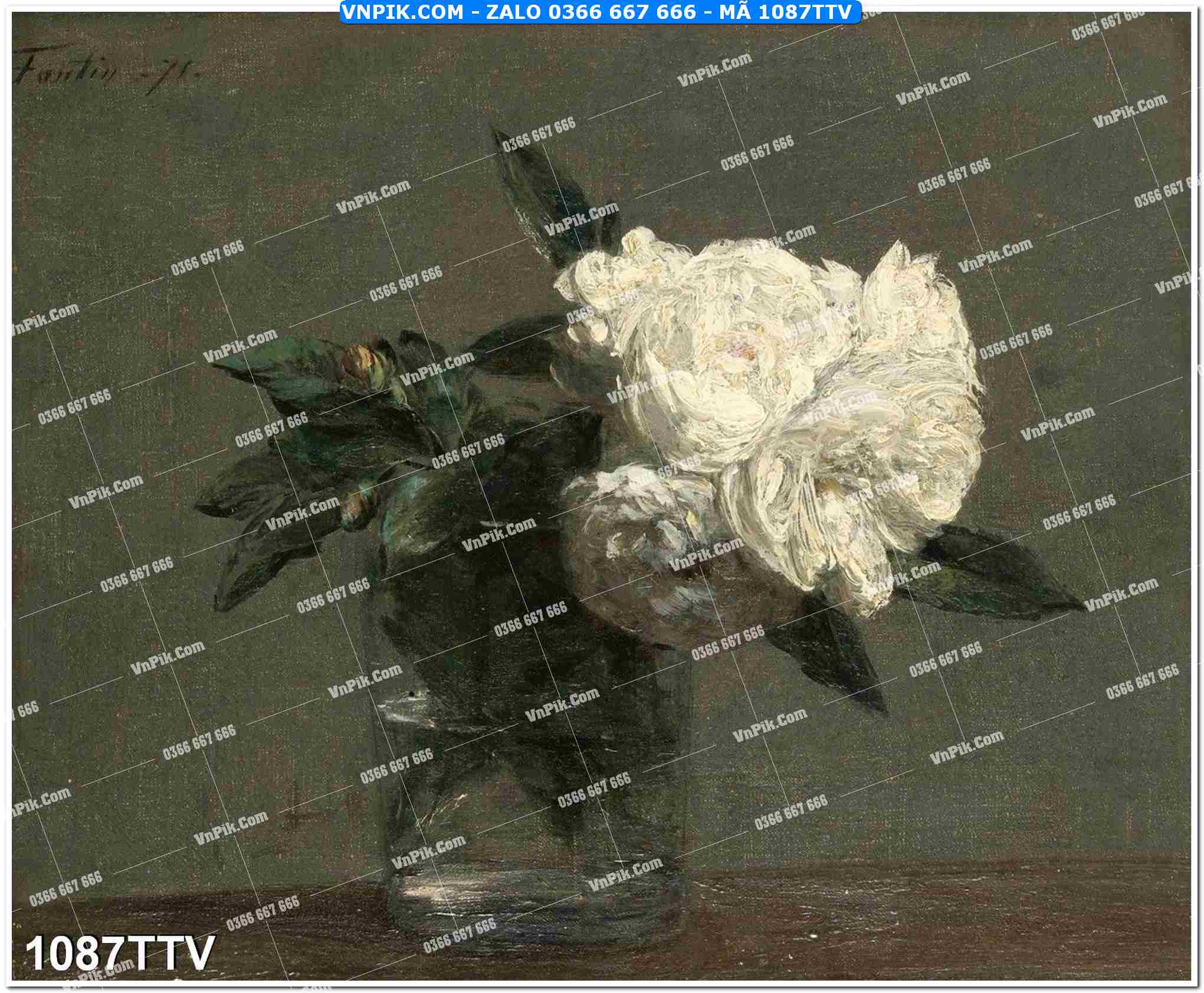 Tranh sơn dầu tĩnh vật hoa quả mã file 1087TTV