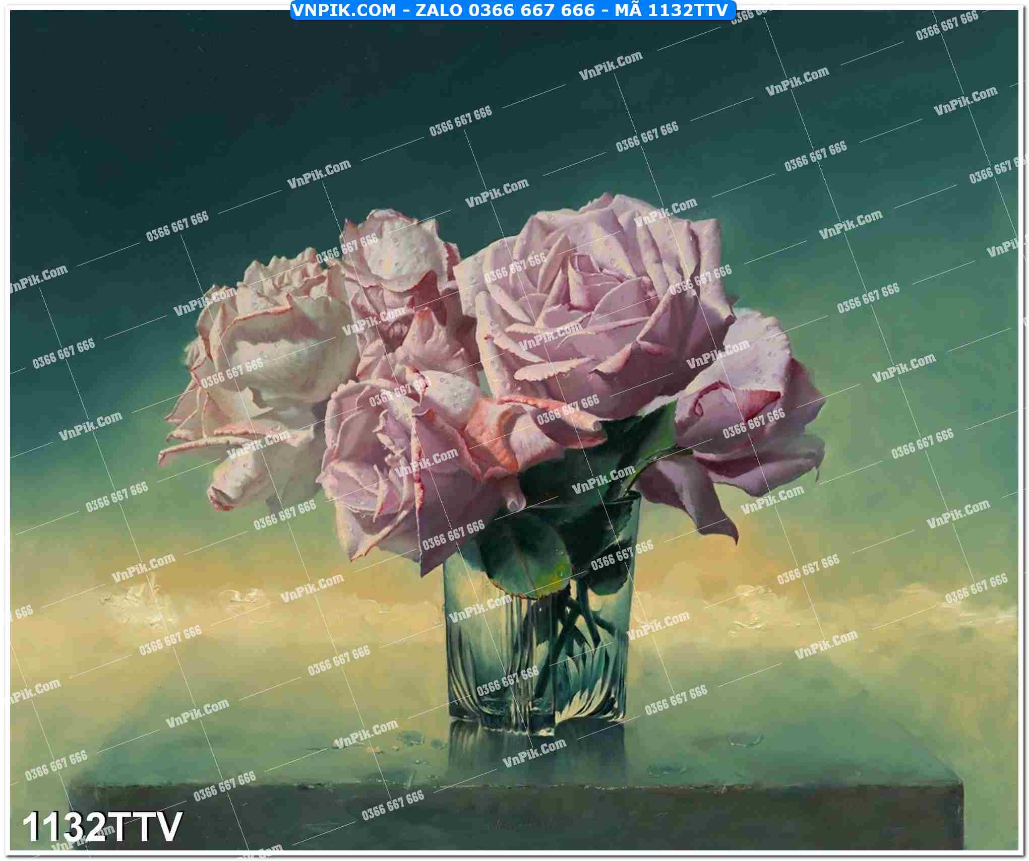 Tranh sơn dầu tĩnh vật hoa quả mã file 1132TTV