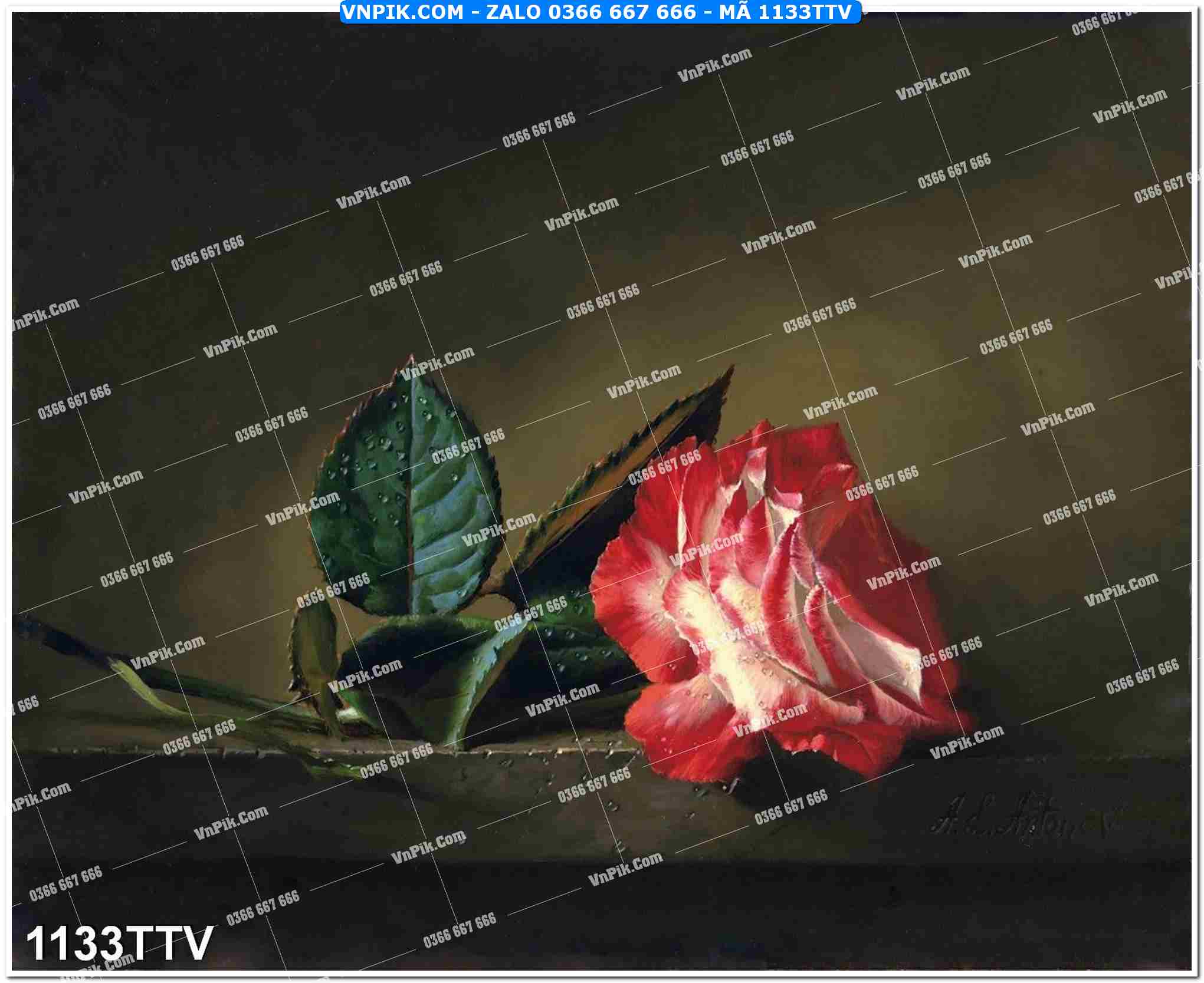 Tranh sơn dầu tĩnh vật hoa quả mã file 1133TTV