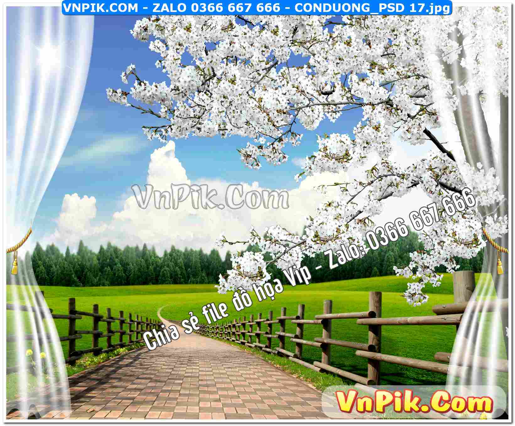 Mẫu tranh con đường file tranh treo tường mã file Conduong_psd 17