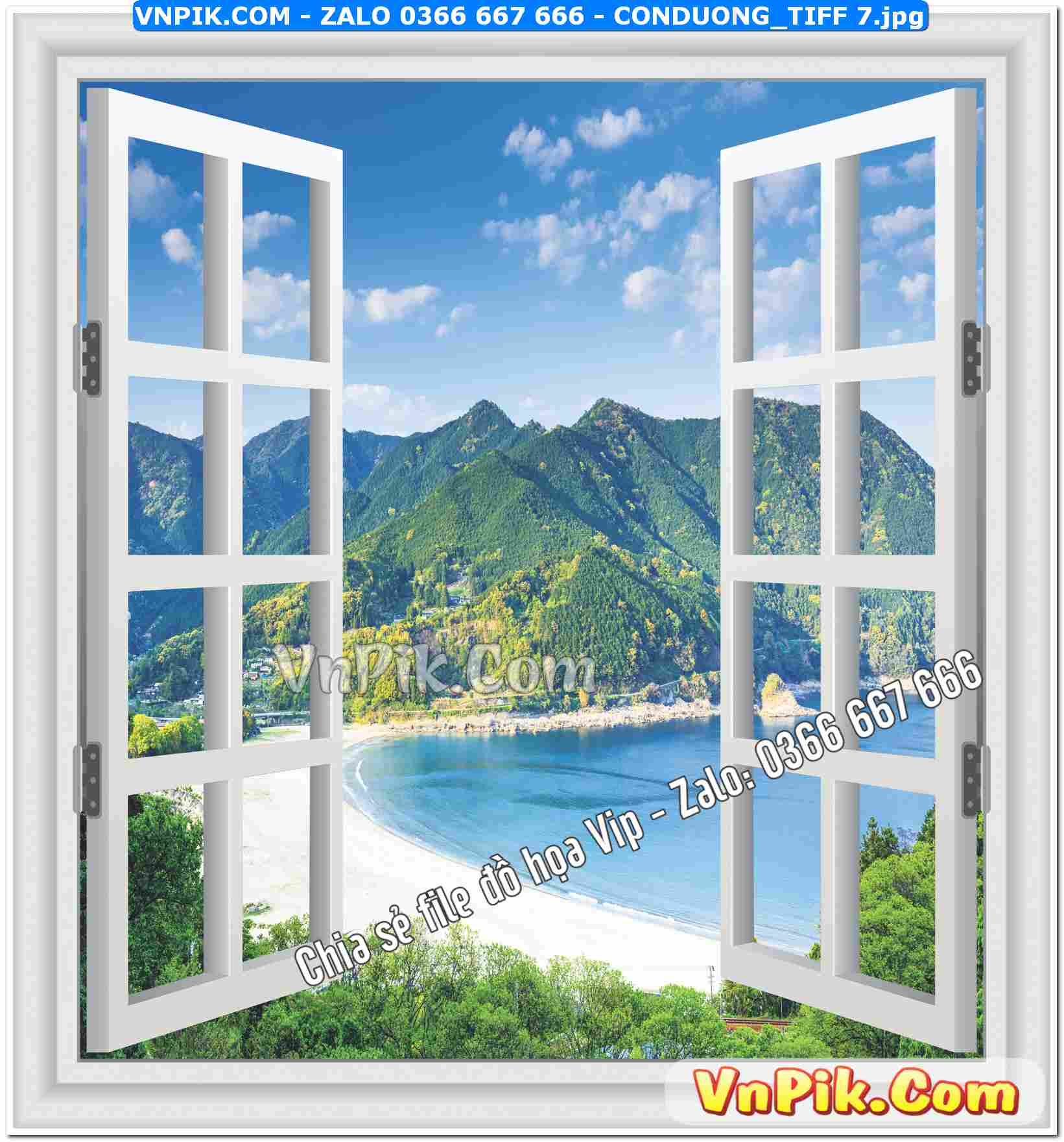 Mẫu tranh cửa sổ file tranh treo tường mã file Conduong_TIFF 7