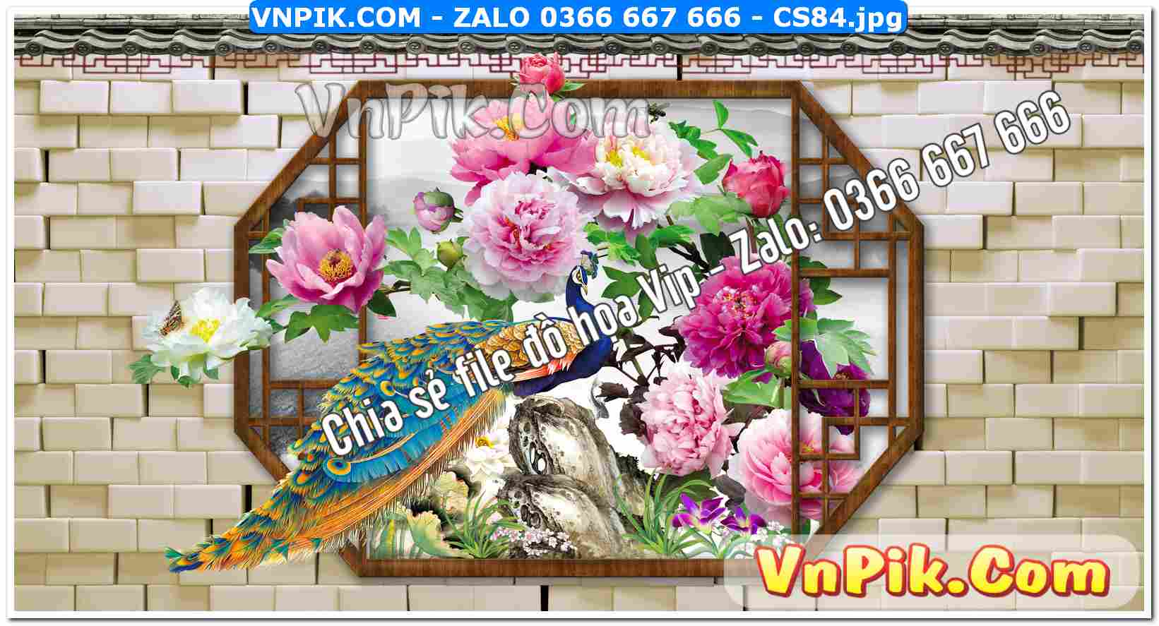 Mẫu tranh cửa sổ 3D tranh dán tường mã file CS84