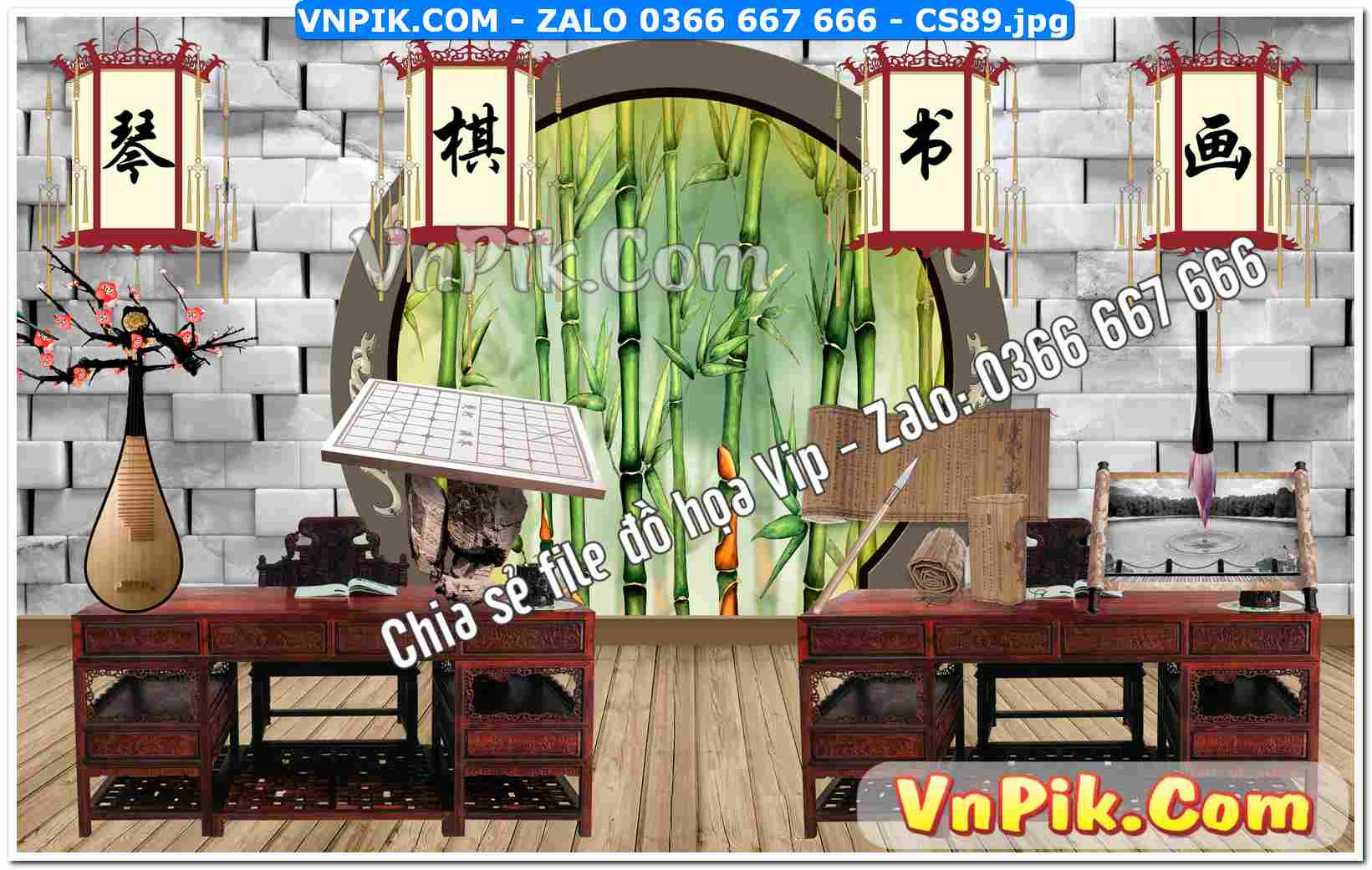 Mẫu tranh cửa sổ 3D tranh dán tường mã file CS89