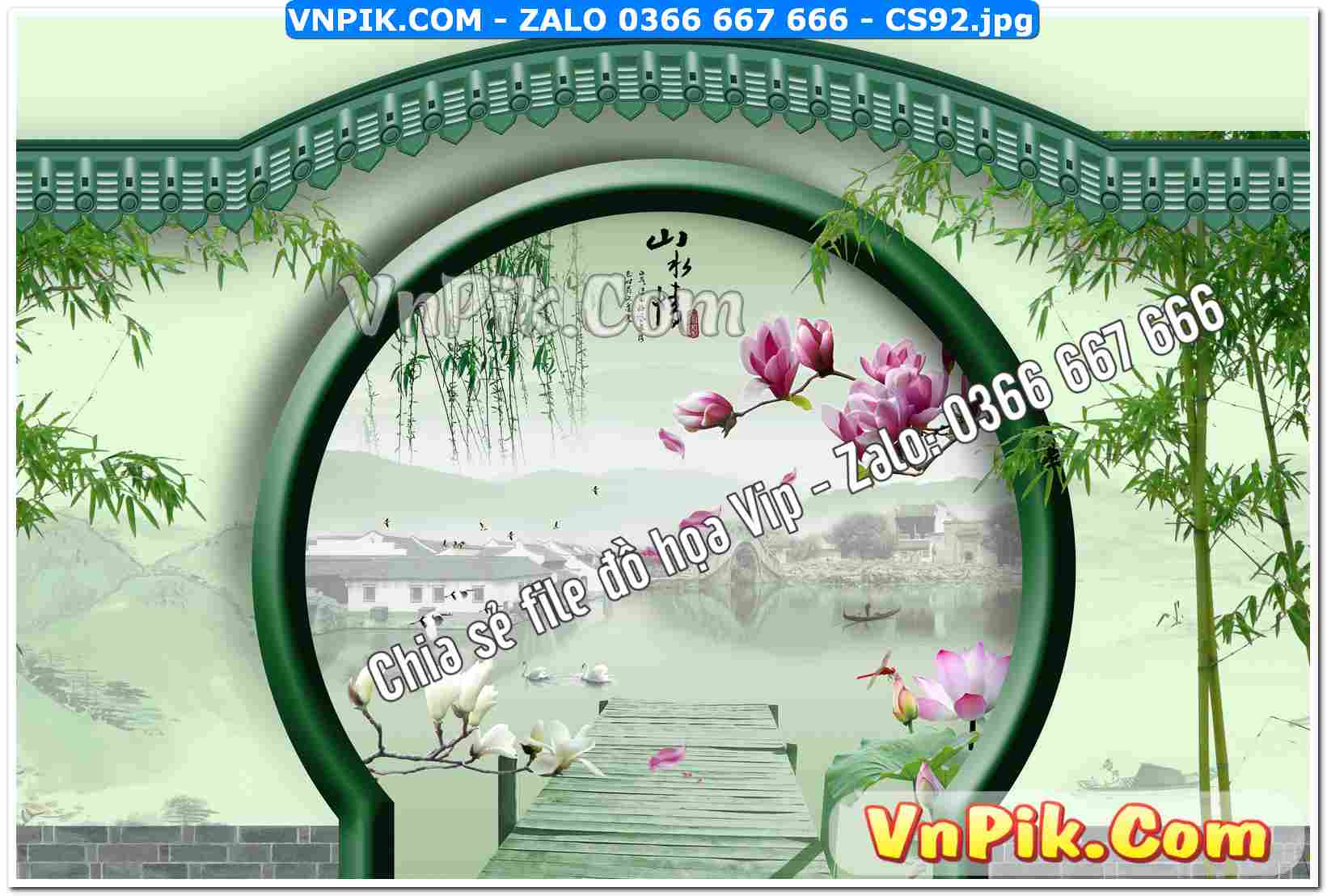 Mẫu tranh cửa sổ 3D tranh dán tường mã file CS92