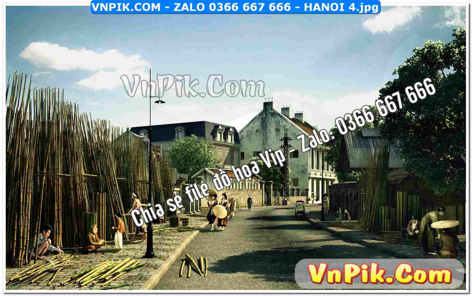 File Tranh Hà Nội Xưa Mã File HANOI 4