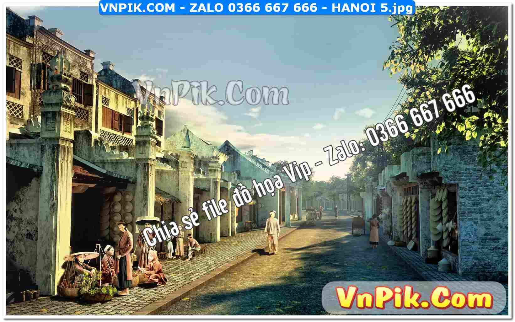File Tranh Hà Nội Xưa Mã File HANOI 5