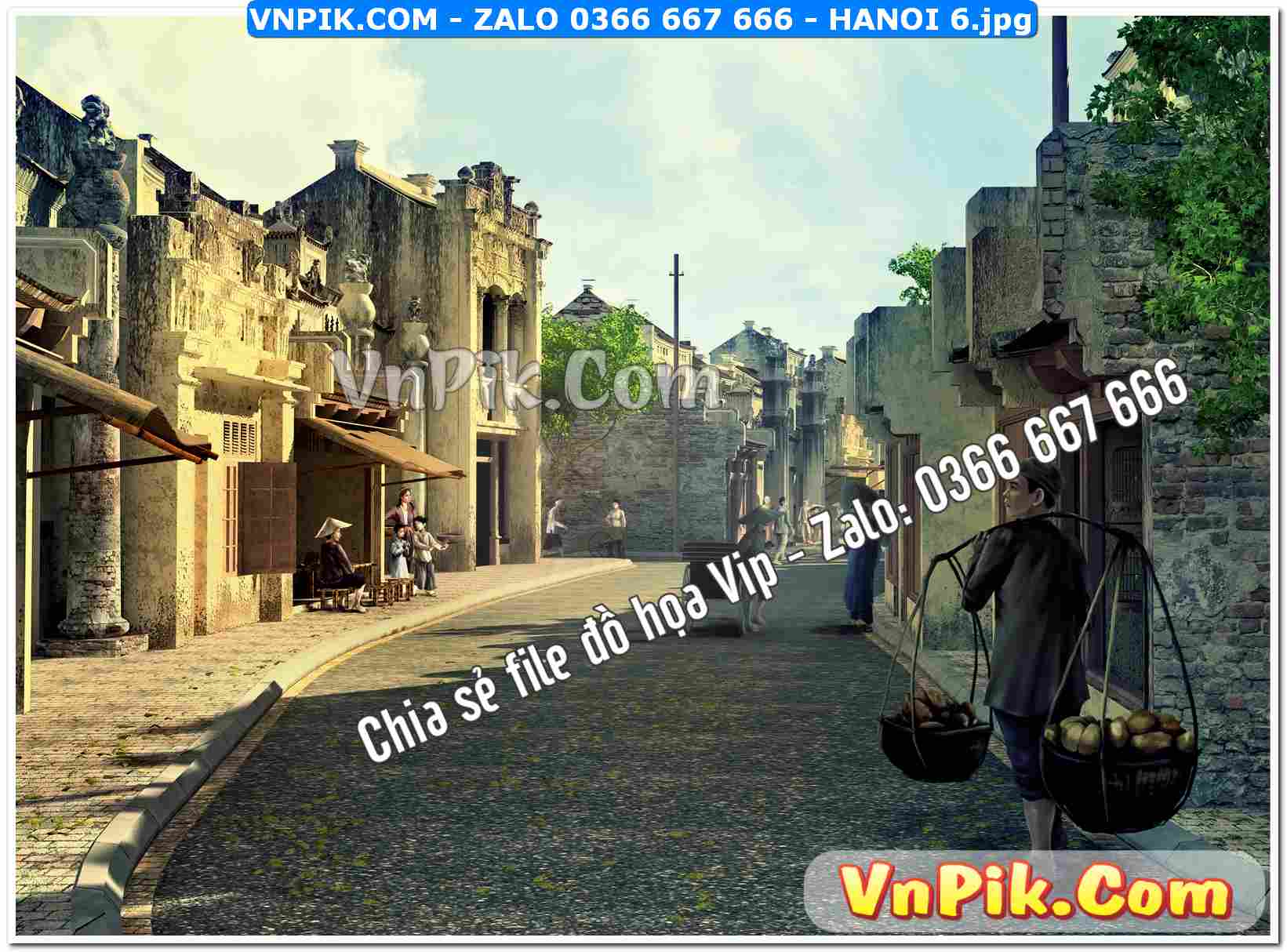 File Tranh Hà Nội Xưa Mã File HANOI 6