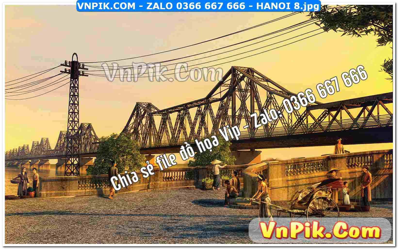 File Tranh Hà Nội Xưa Mã File HANOI 8
