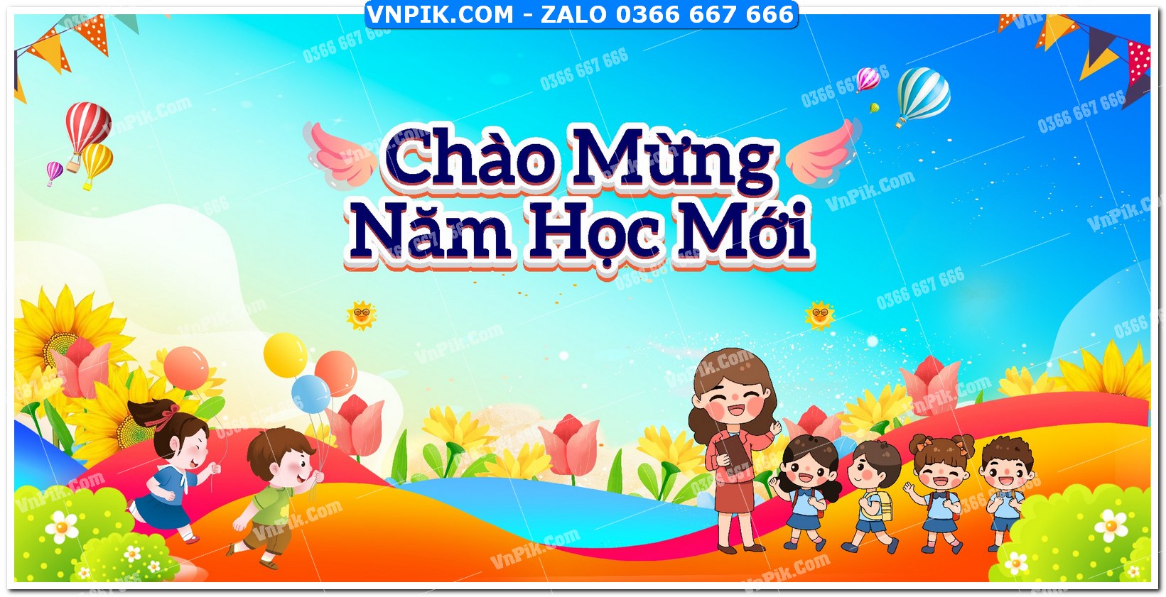 Backdrop Sân Khấu Khai Giảng Đẹp File Corel Mẫu 98