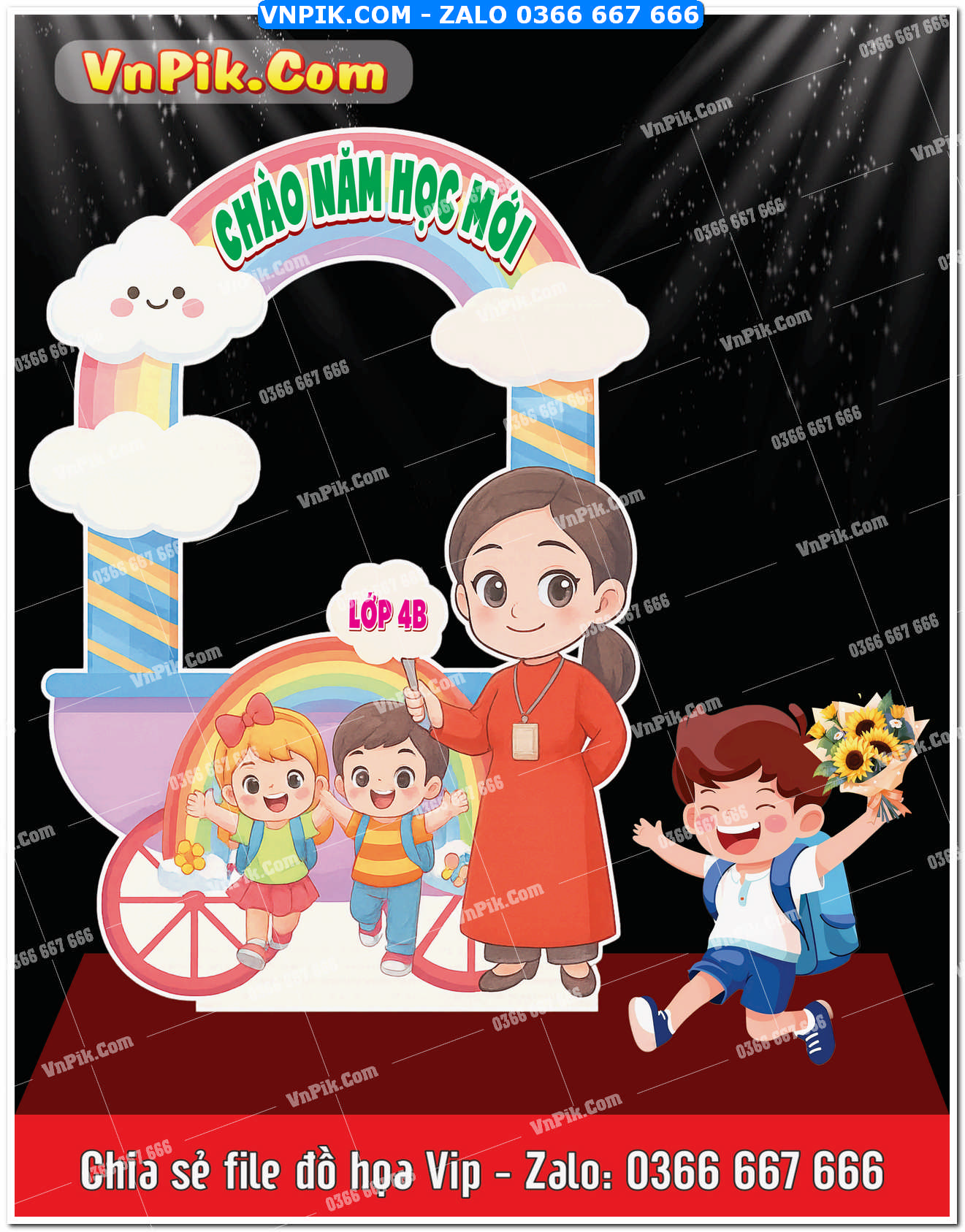 Bảng welcome tựu trường, bế giảng mẫu, decor chụp ảnh trường học 10
