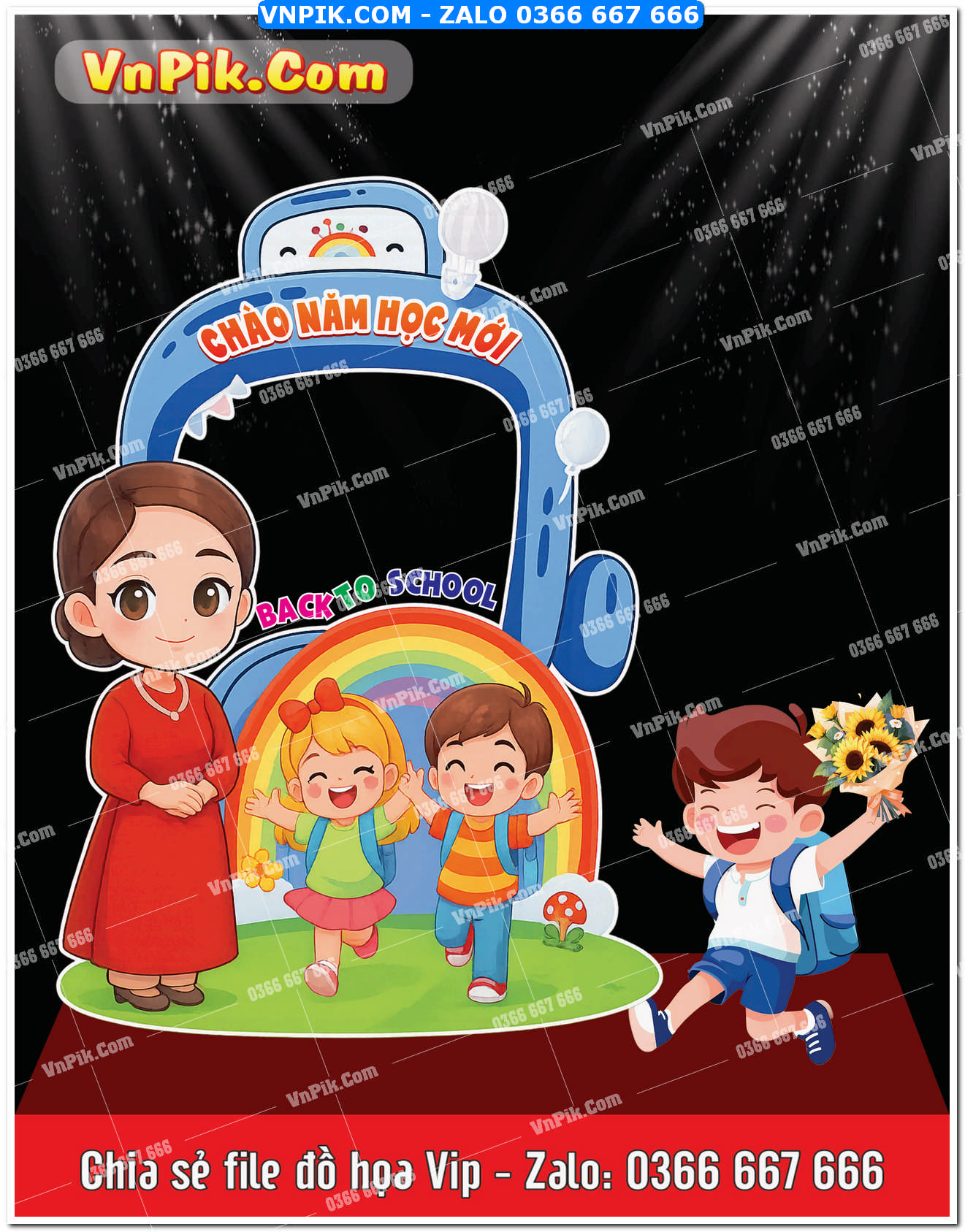 Bảng welcome tựu trường, bế giảng mẫu, decor chụp ảnh trường học 9