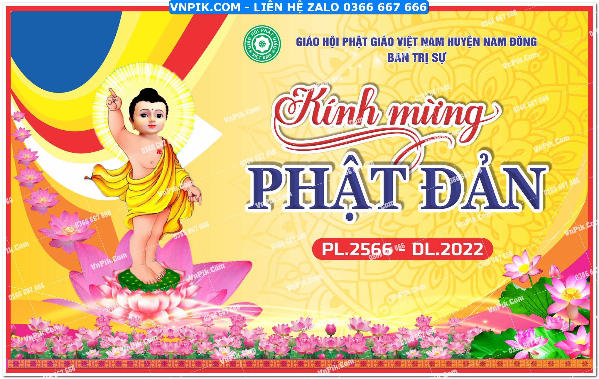 File thiết kế background phông nền đại lễ phật đản corel x7 mẫu 11