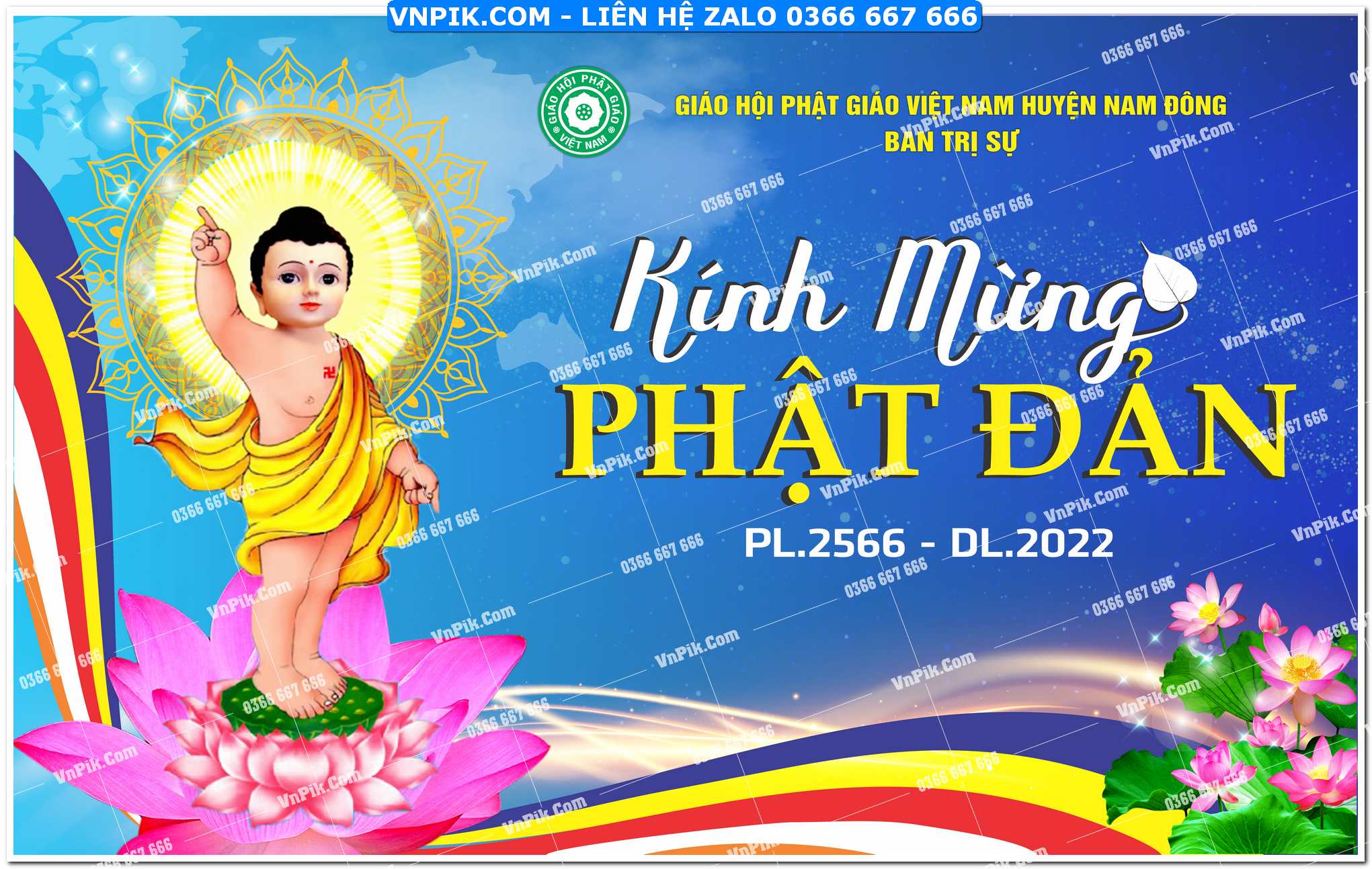 File thiết kế background phông nền đại lễ phật đản corel x7 mẫu 13