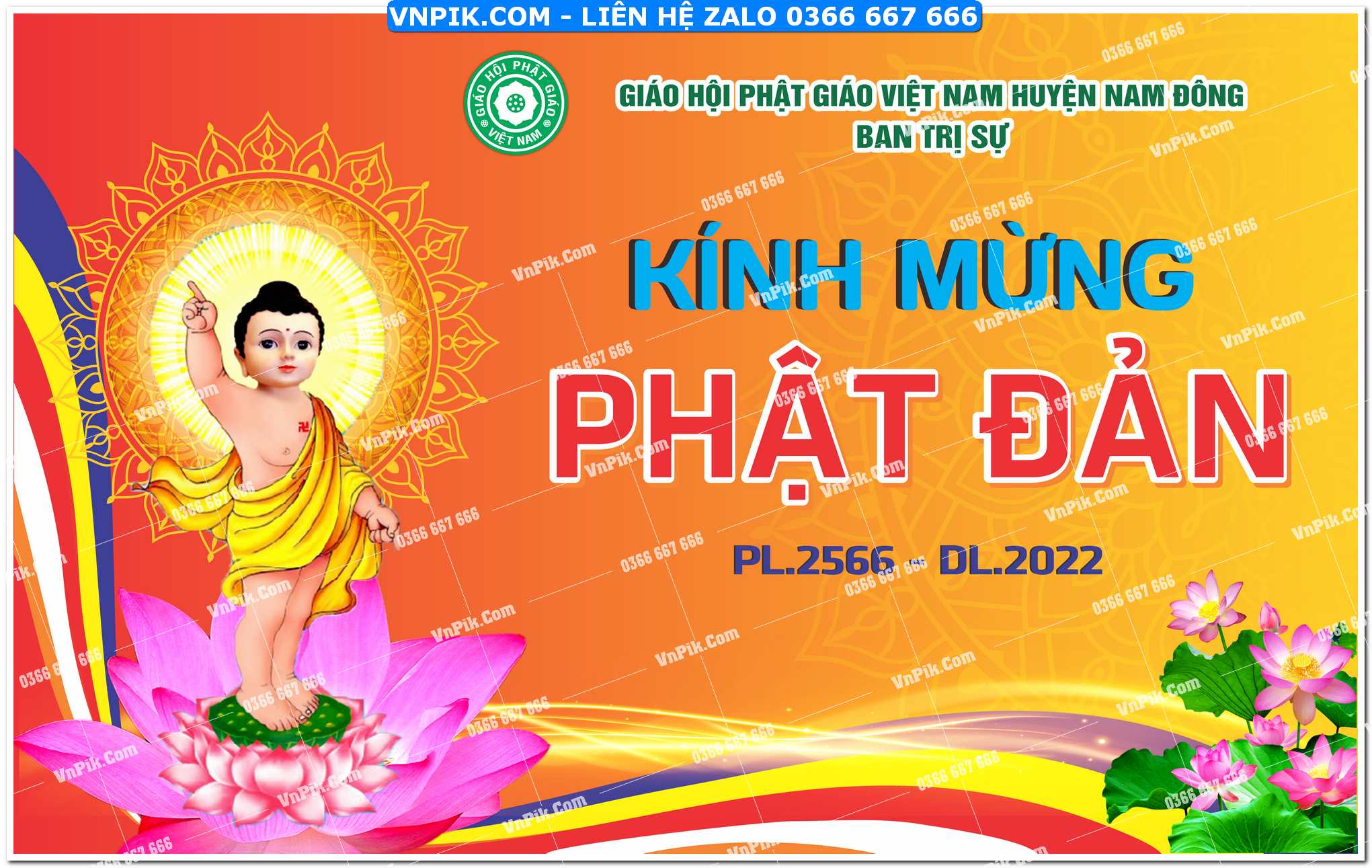 File thiết kế background phông nền đại lễ phật đản corel x7 mẫu 15