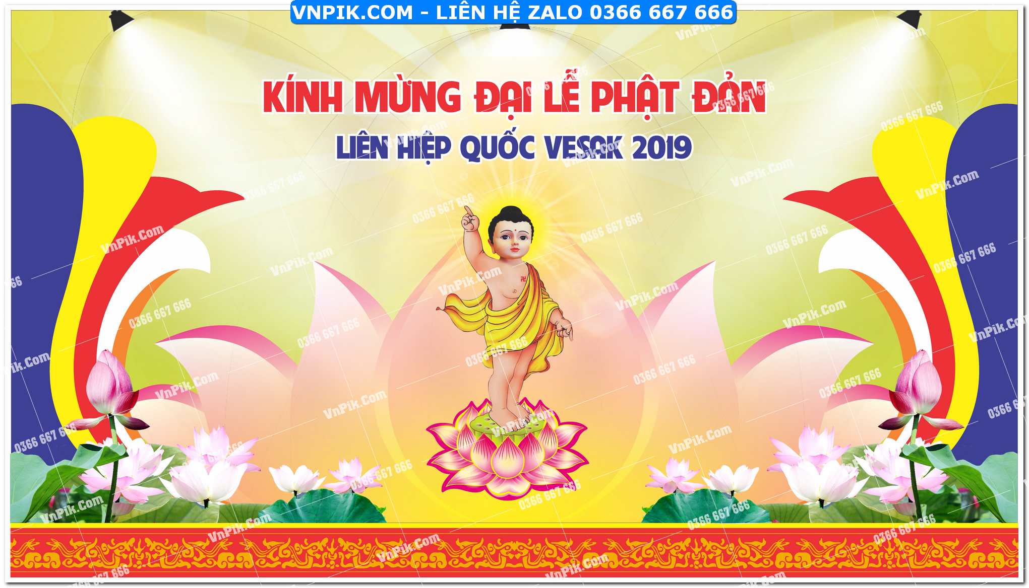 File thiết kế background phông nền đại lễ phật đản corel x7 mẫu 6