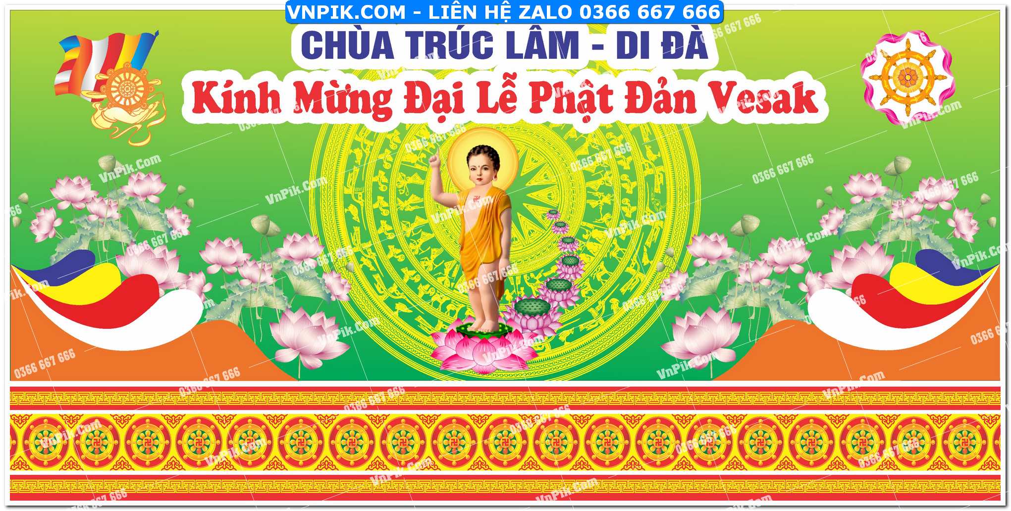File thiết kế background phông nền đại lễ phật đản corel x7 mẫu 8