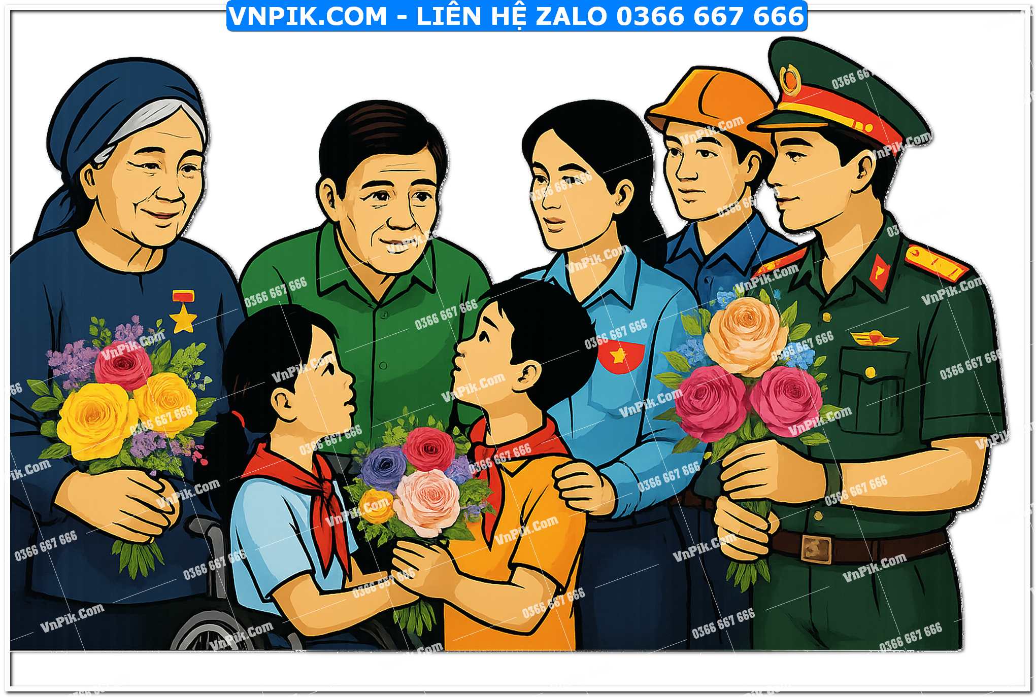 Mẫu Ảnh png ghép phông nền thương binh liệt sỹ 120408