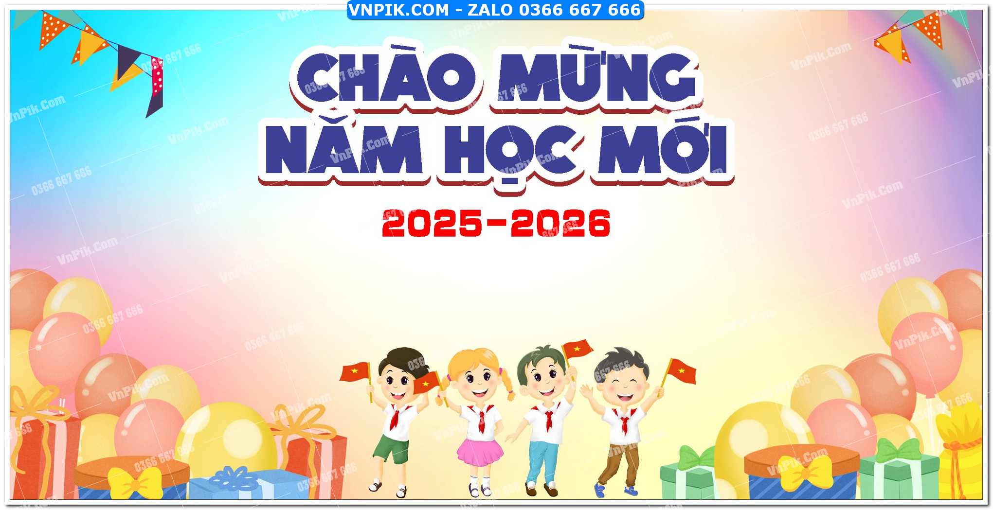 Mẫu phông nền lễ khai giảng 2025 mẫu 10
