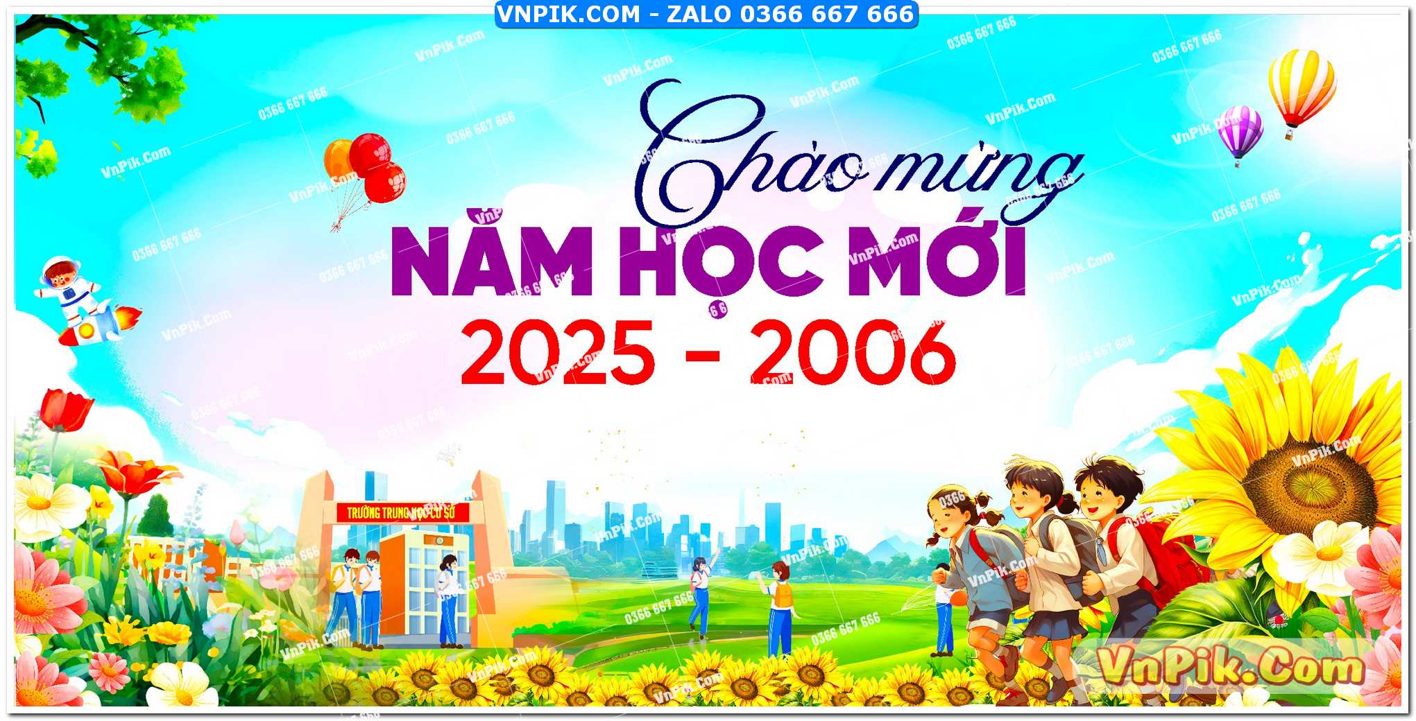 Mẫu phông nền lễ khai giảng 2025 mẫu 2