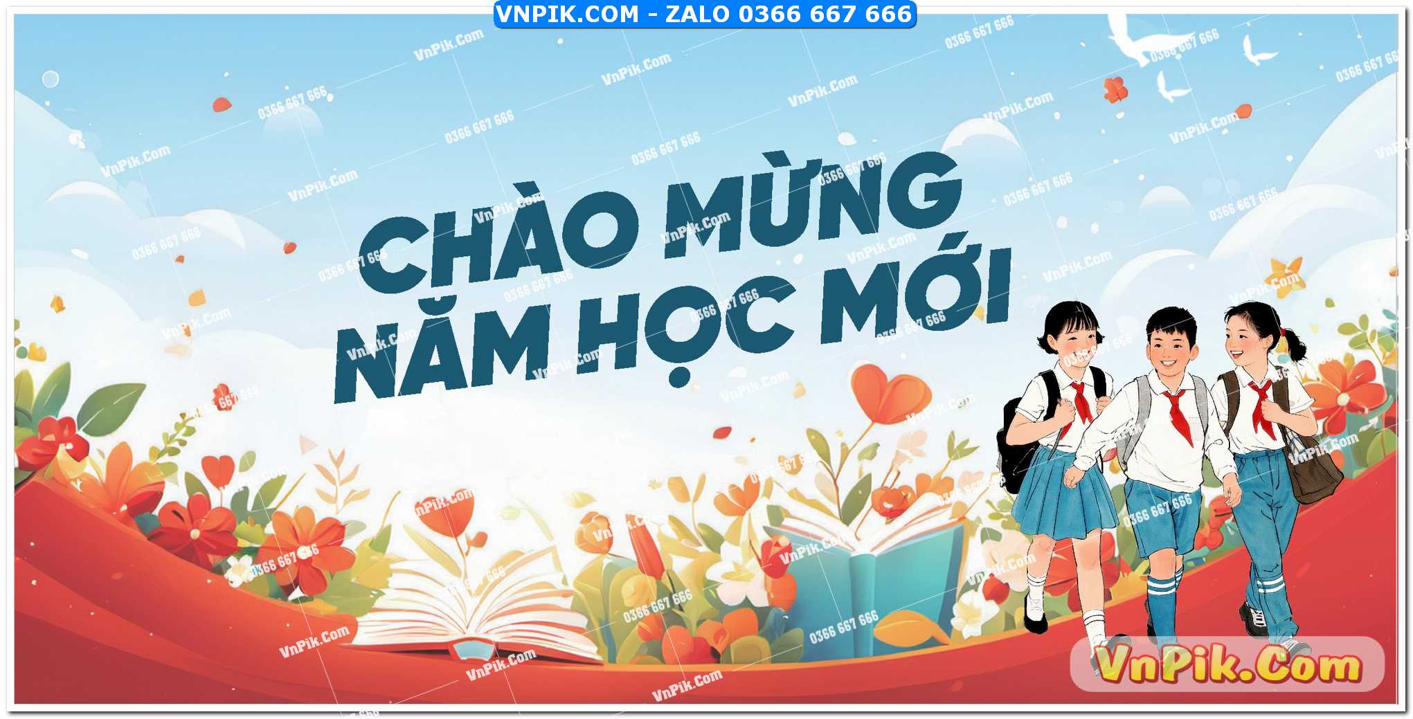 Mẫu phông nền lễ khai giảng 2025 mẫu 3