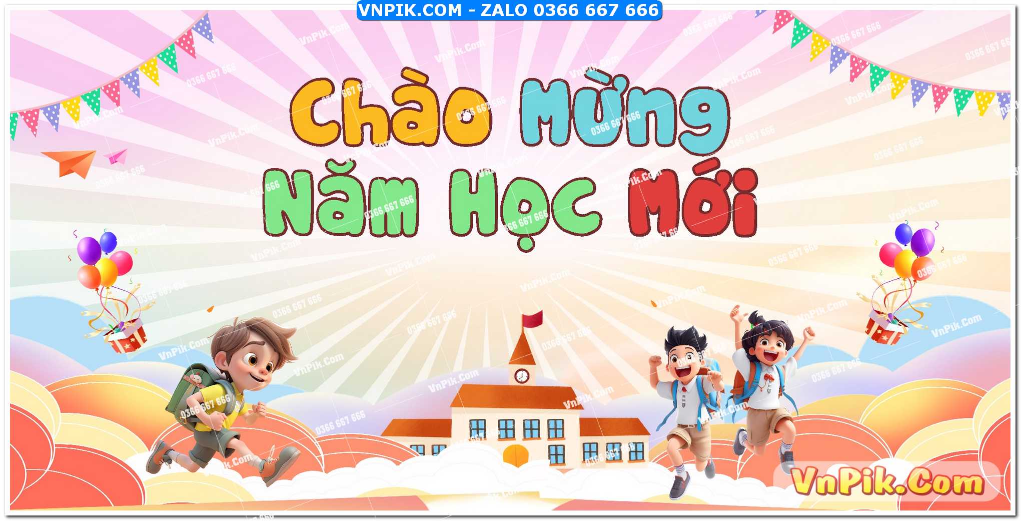 Mẫu phông nền lễ khai giảng 2025 mẫu 4