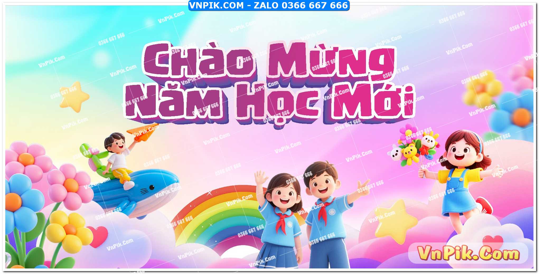 Mẫu phông nền lễ khai giảng 2025 mẫu 5