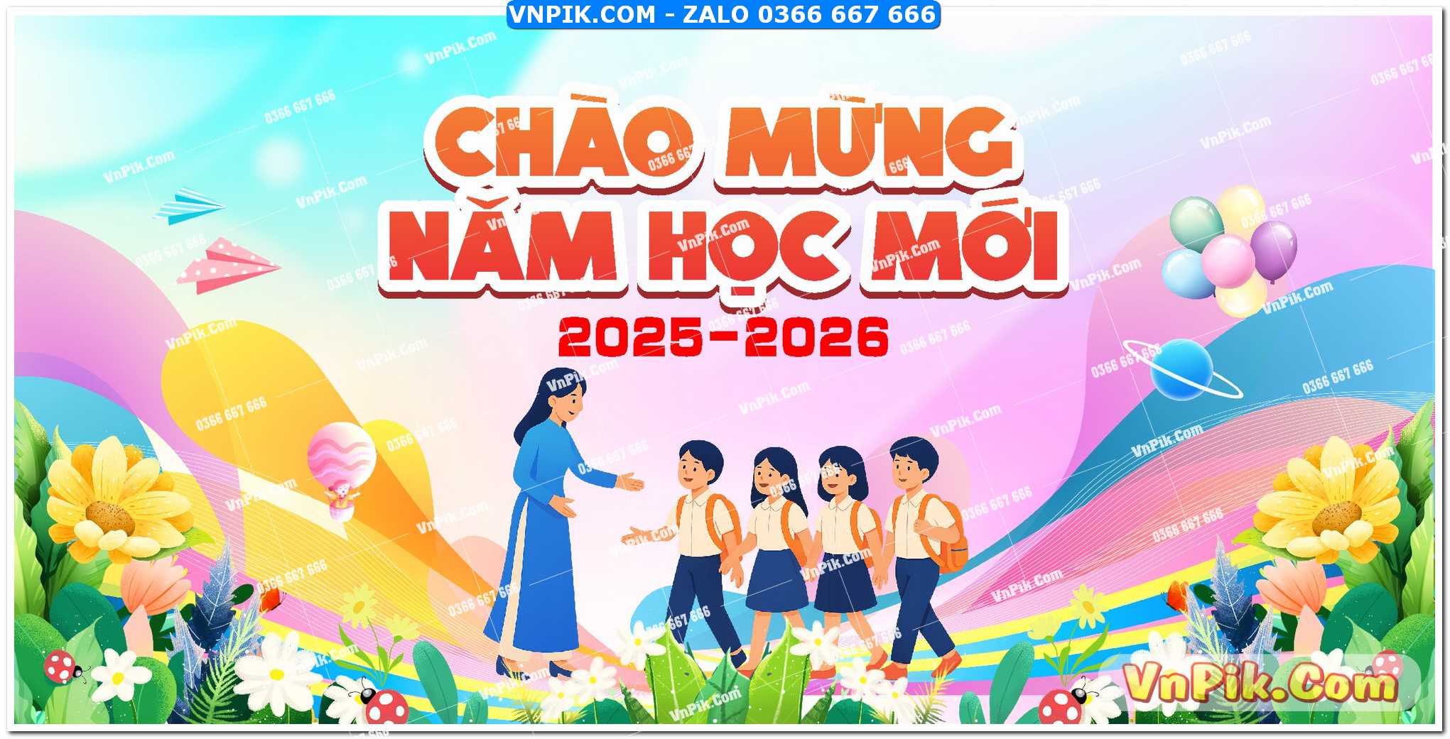 Mẫu phông nền lễ khai giảng 2025 mẫu 6