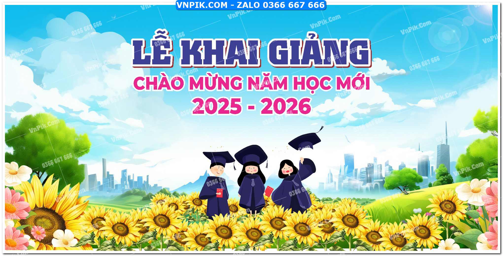 Mẫu phông nền lễ khai giảng 2025 mẫu 8