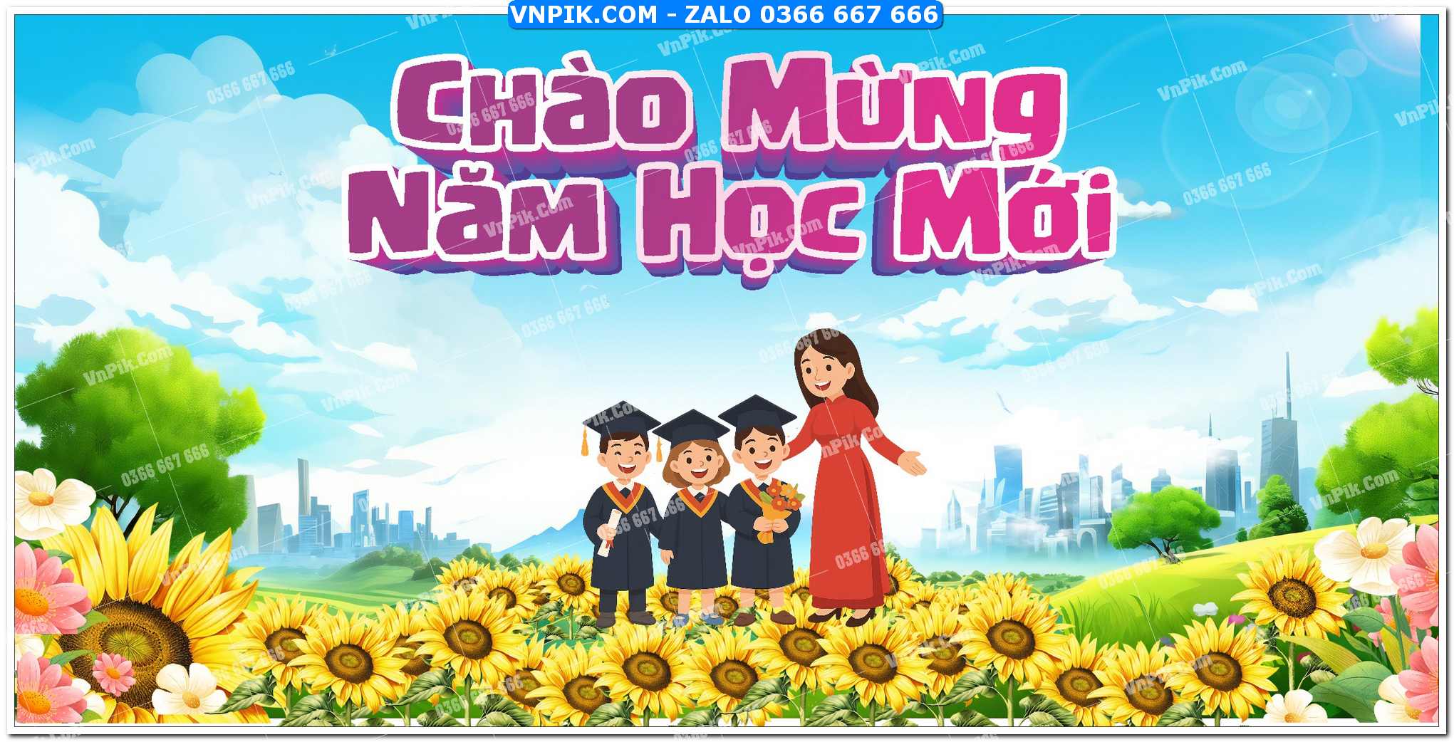 Mẫu phông nền lễ khai giảng 2025 mẫu 9