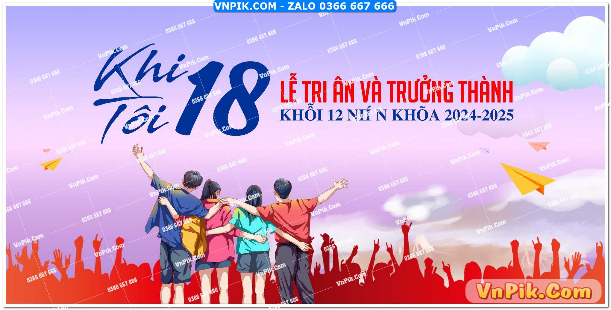 Mẫu phông nền tri ân và trưởng thành năm 2025 mẫu 2