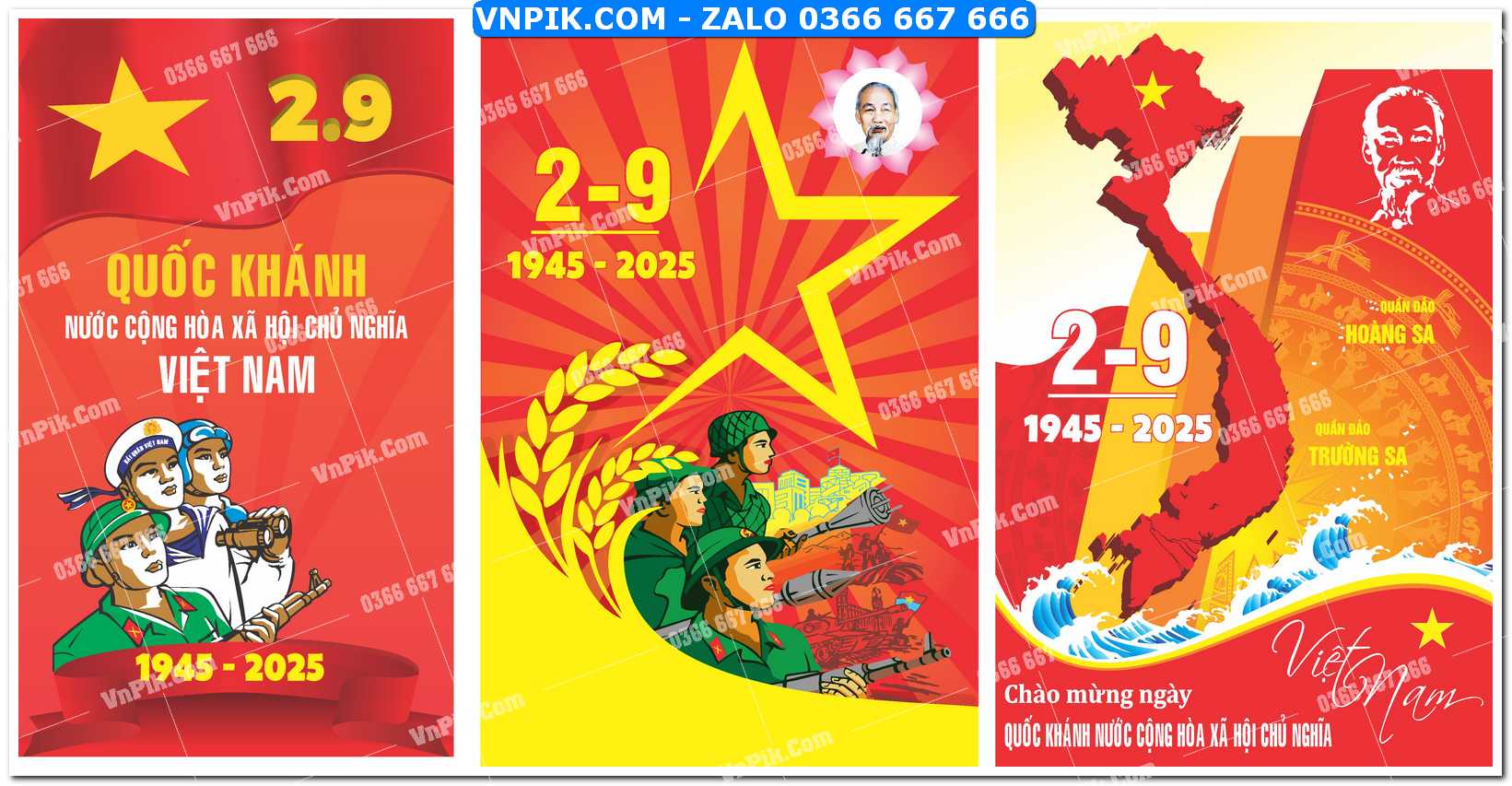 Pano cổ động mừng ngày Quốc Khánh Việt Nam file Corel 5