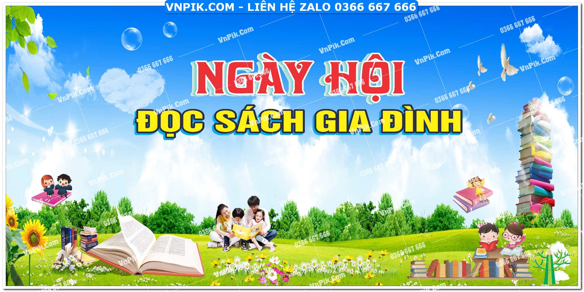 Phông Nền Ngày Hội Đọc Sách File Vector Corel X7 Đẹp Mẫu 26