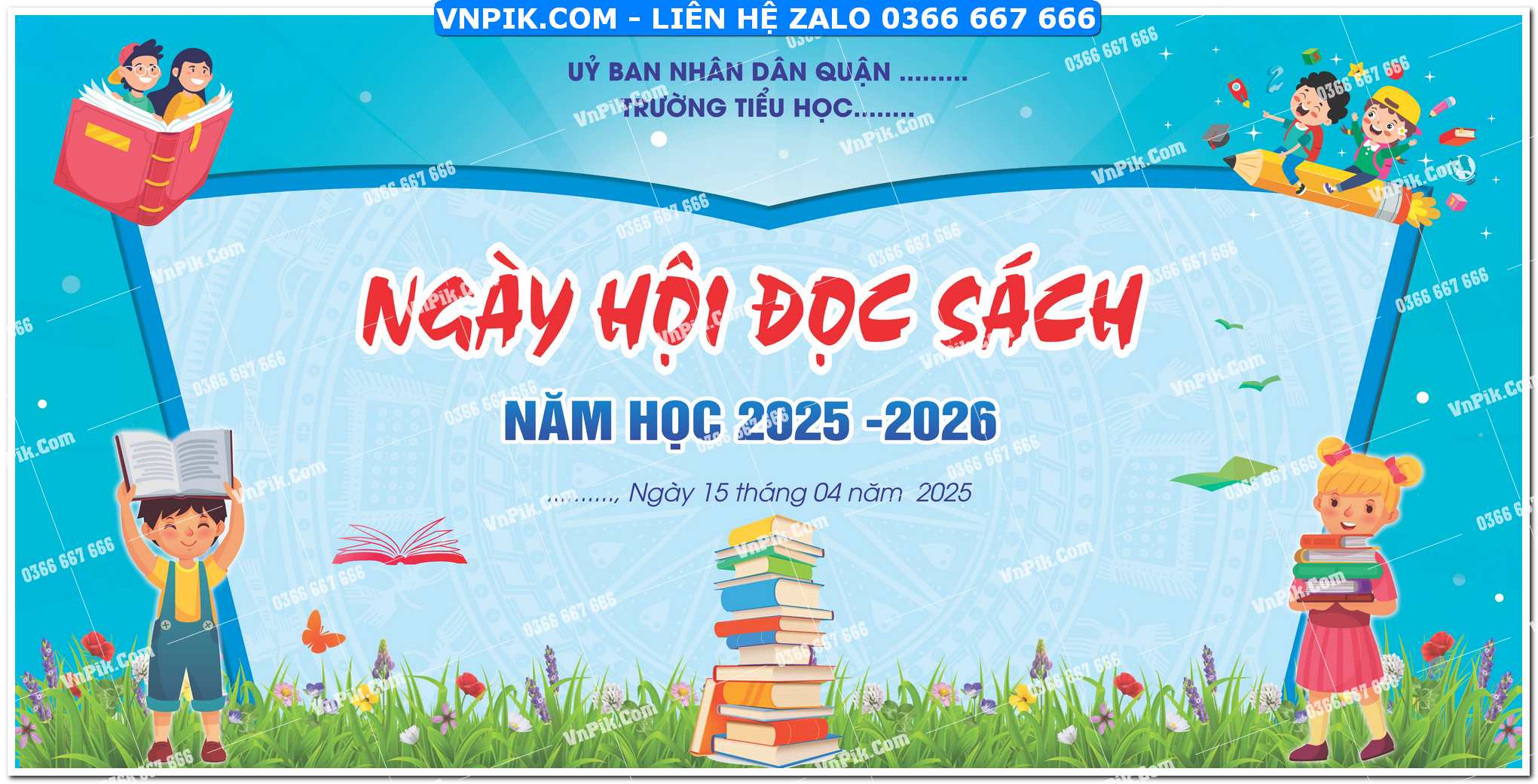 Phông Nền Ngày Hội Đọc Sách File Vector Corel X7 Đẹp Mẫu 27