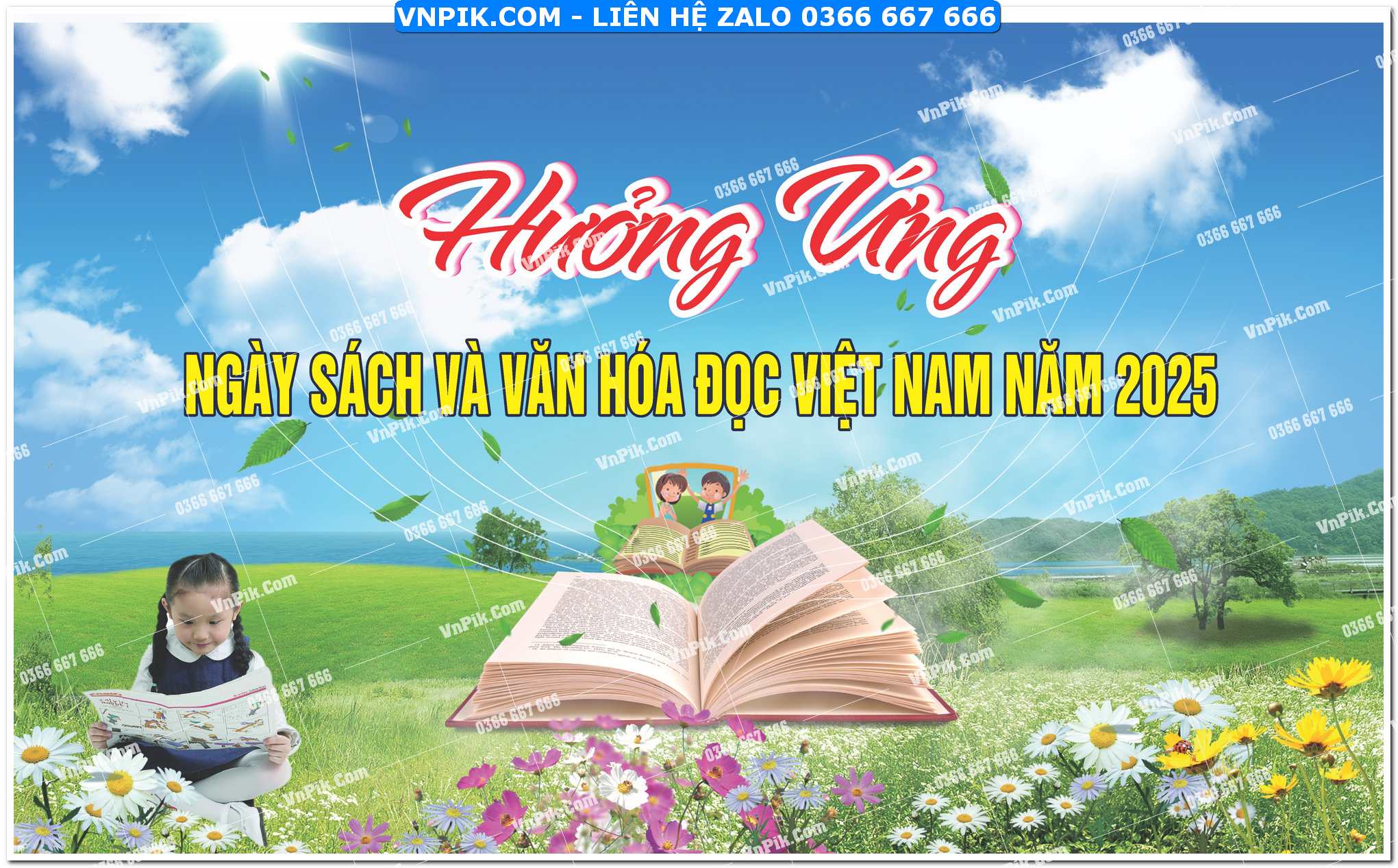 Phông Nền Ngày Hội Đọc Sách File Vector Corel X7 Đẹp Mẫu 28