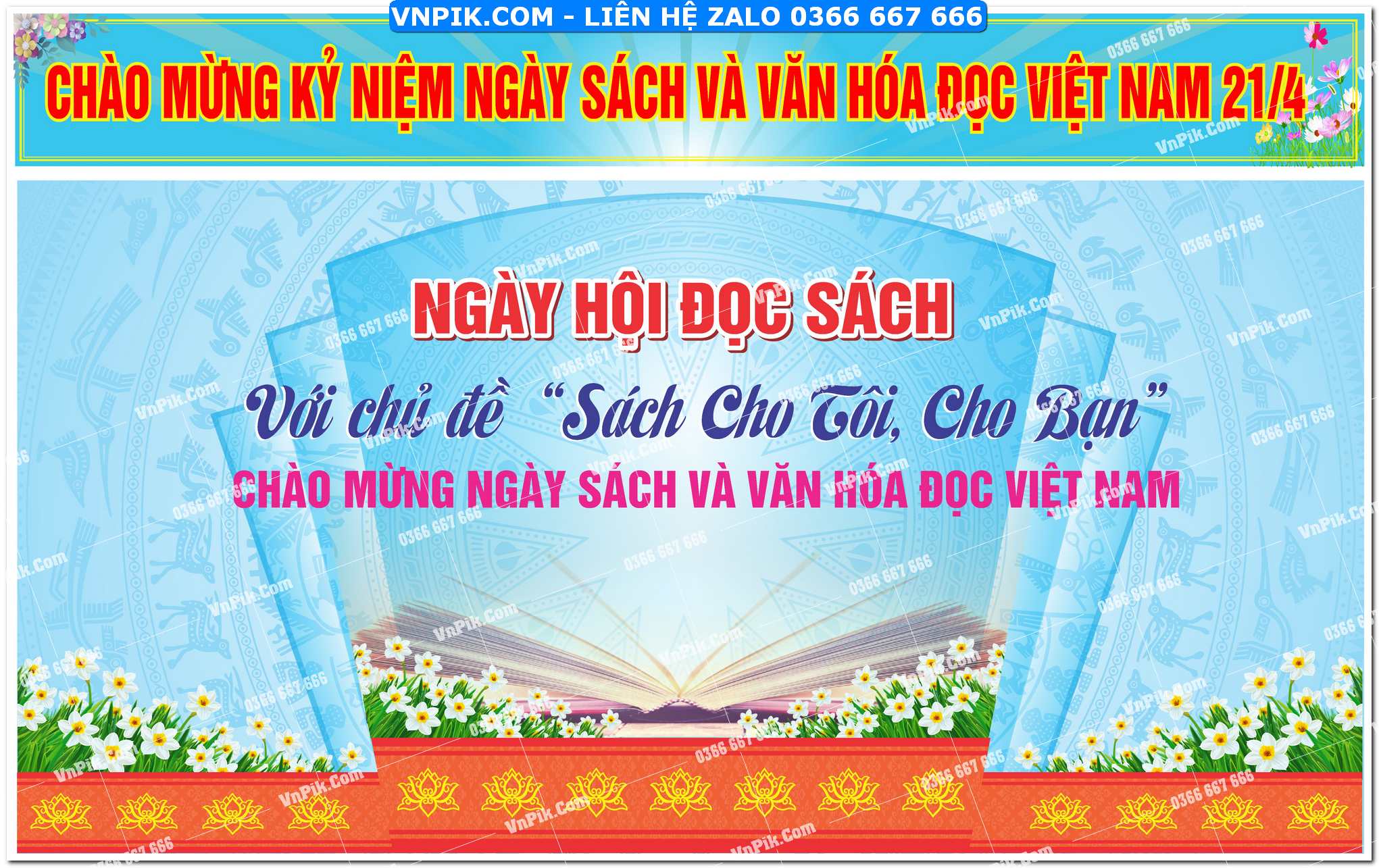 Phông Nền Ngày Hội Đọc Sách File Vector Corel X7 Đẹp Mẫu 29