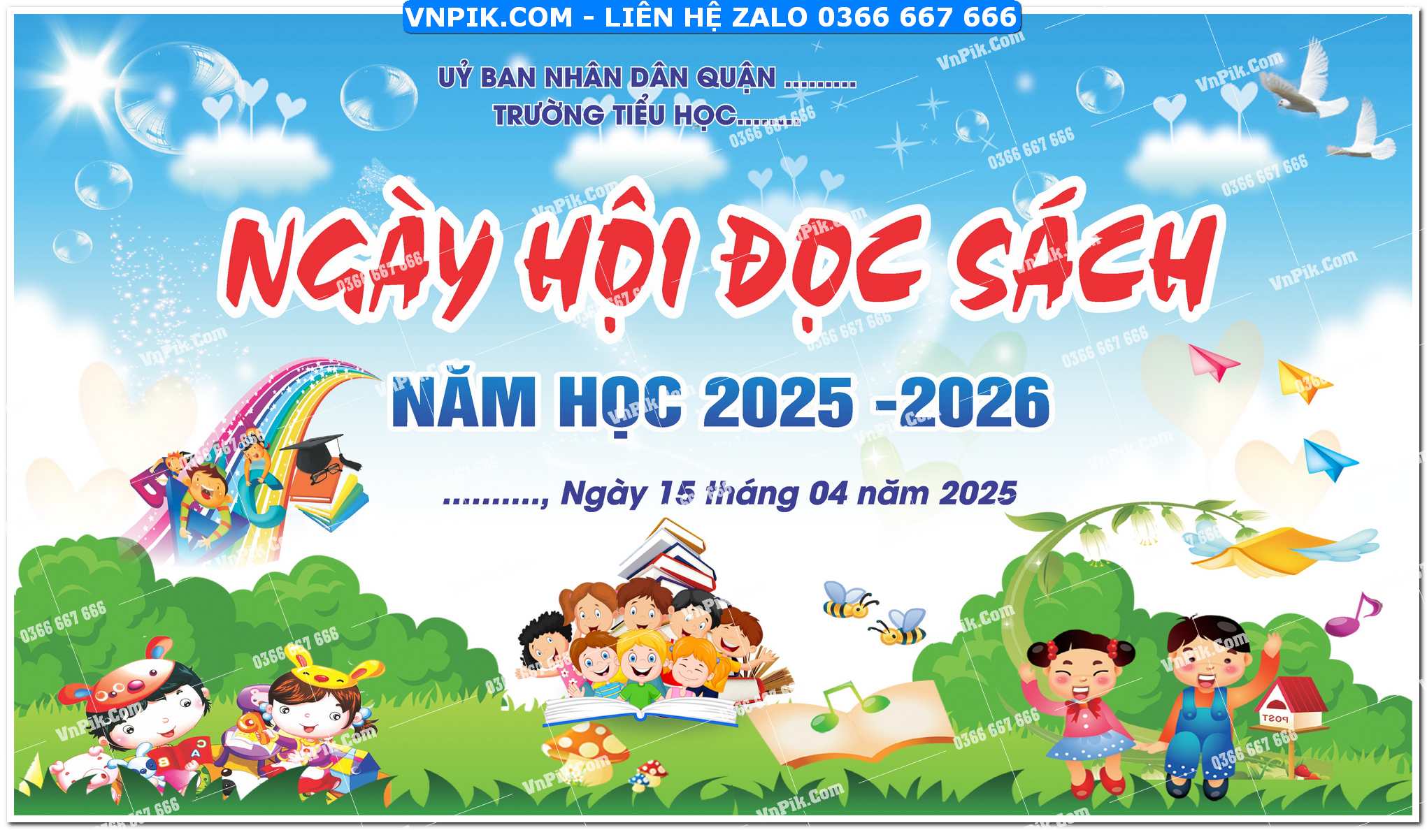 Phông Nền Ngày Hội Đọc Sách File Vector Corel X7 Đẹp Mẫu 30