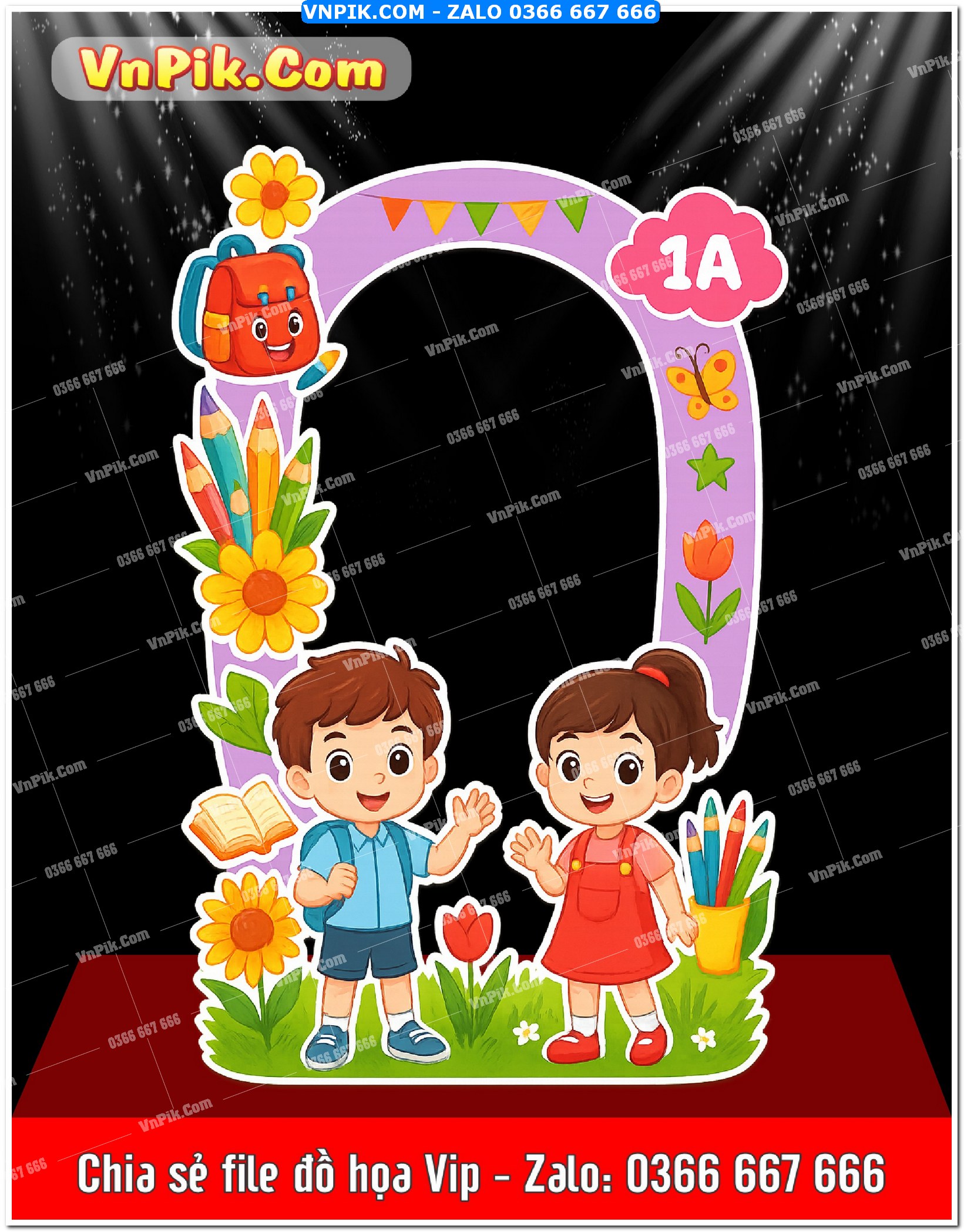Phồng nền decor chụp ảnh khai giảng file định dạng jpg mẫu 37