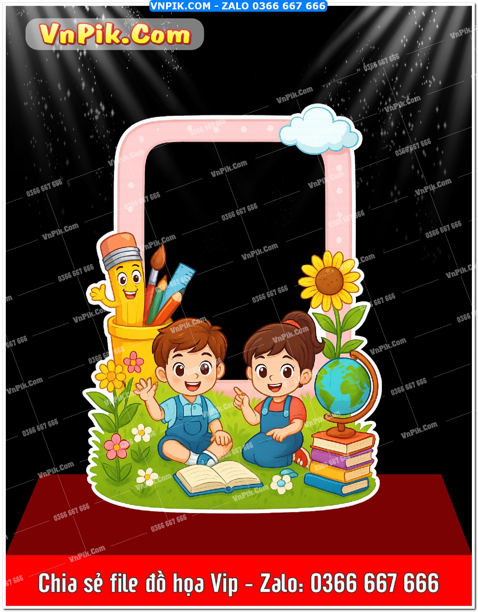 Phồng nền decor chụp ảnh khai giảng file định dạng jpg mẫu 45