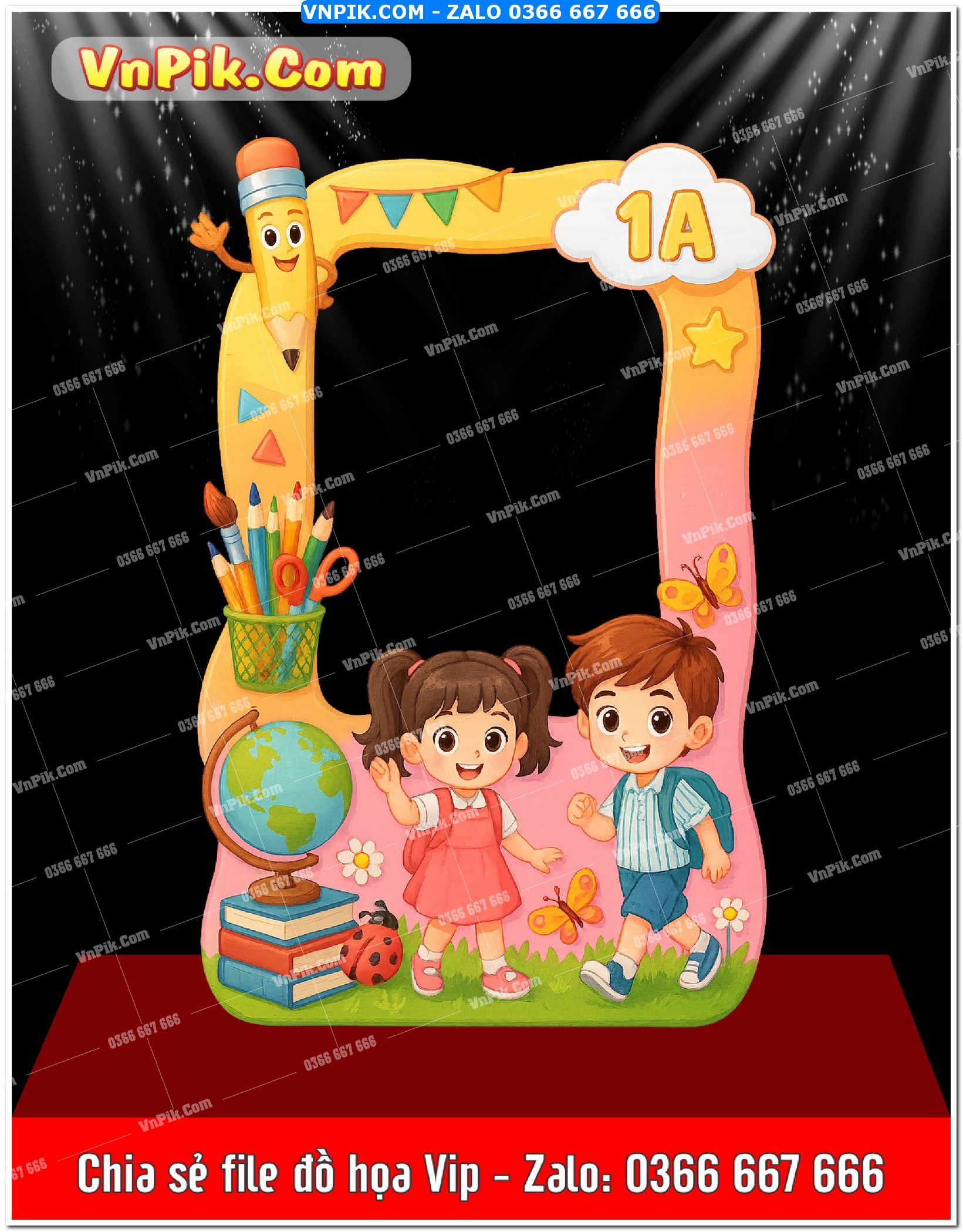 Phồng nền decor chụp ảnh khai giảng file định dạng jpg mẫu 48