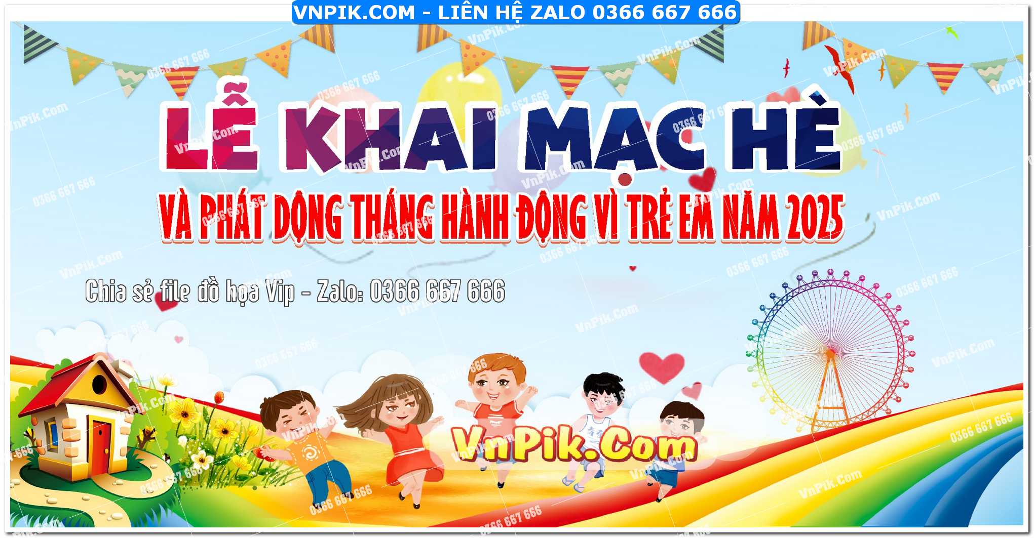 Phông nền khai mạc hè – vui tết thiếu nhi 2
