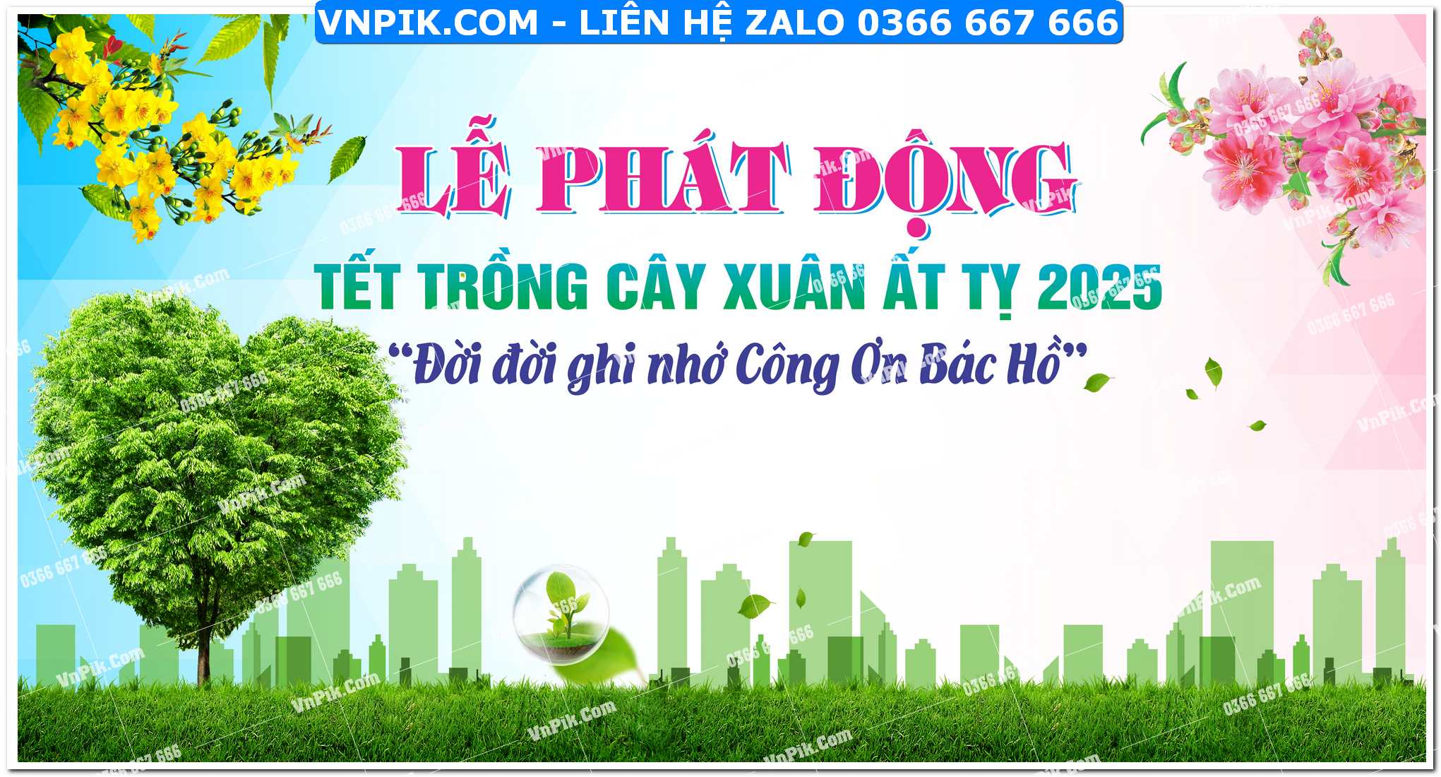 Phông nền lễ phát động tết trồng cây đời đời nhớ ơn Bác Hồ mẫu 12